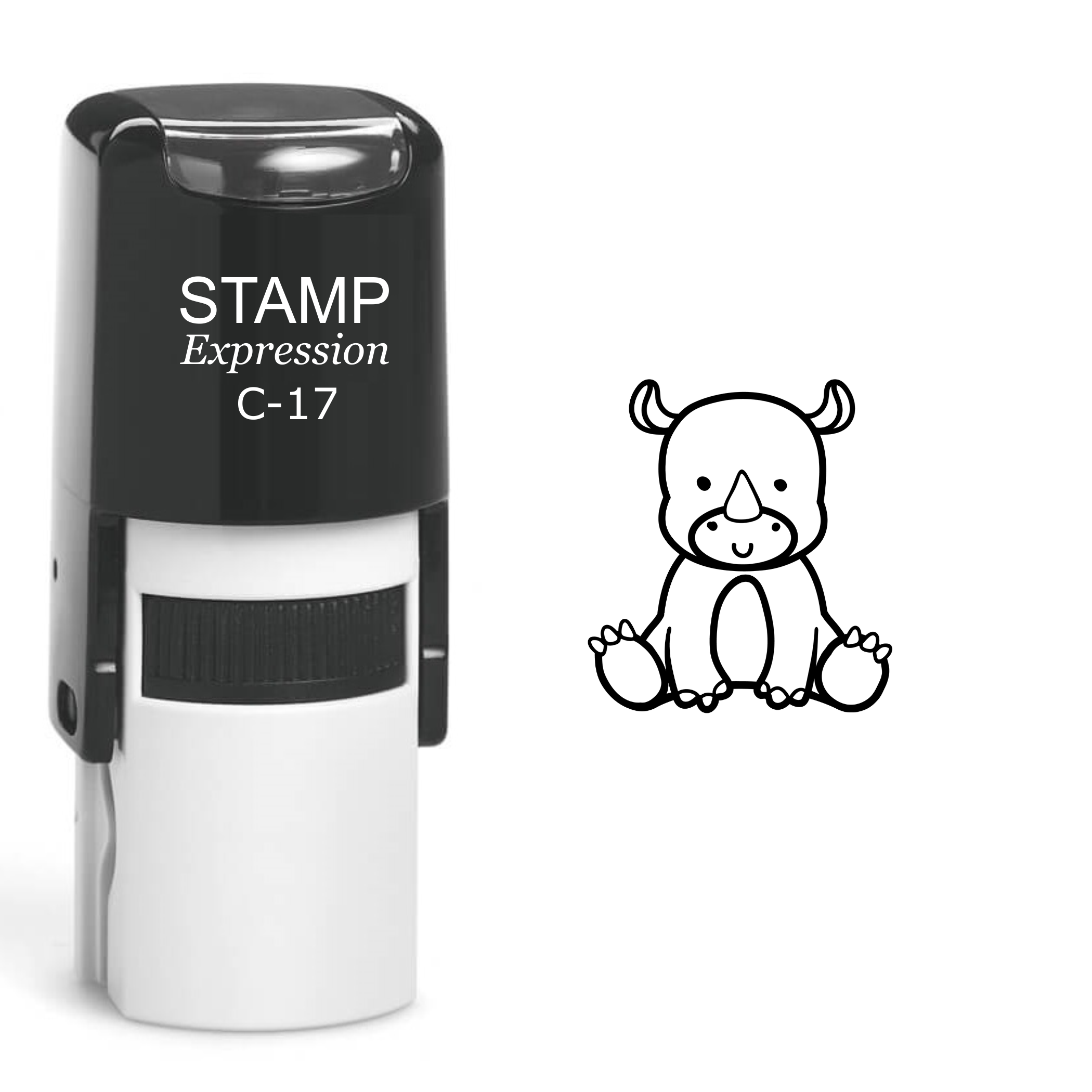 Cute Baby Rhinoceros Self Inking Rubber Stamp (SH-60088)