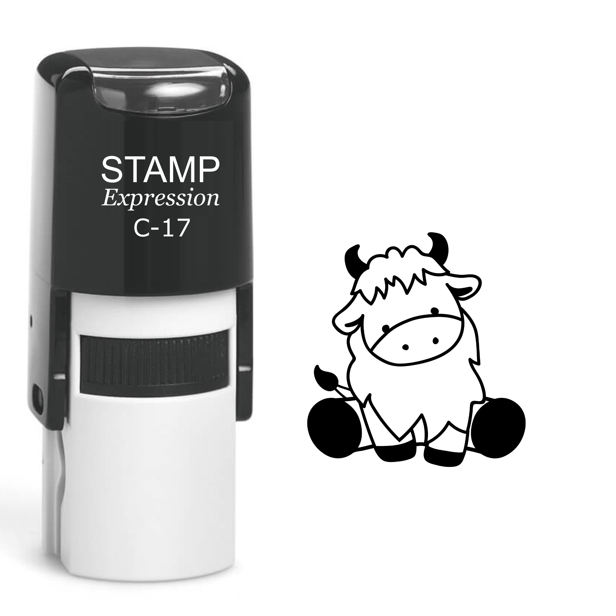 Cute Little Bull Cow Self Inking Rubber Stamp (SH-60126)