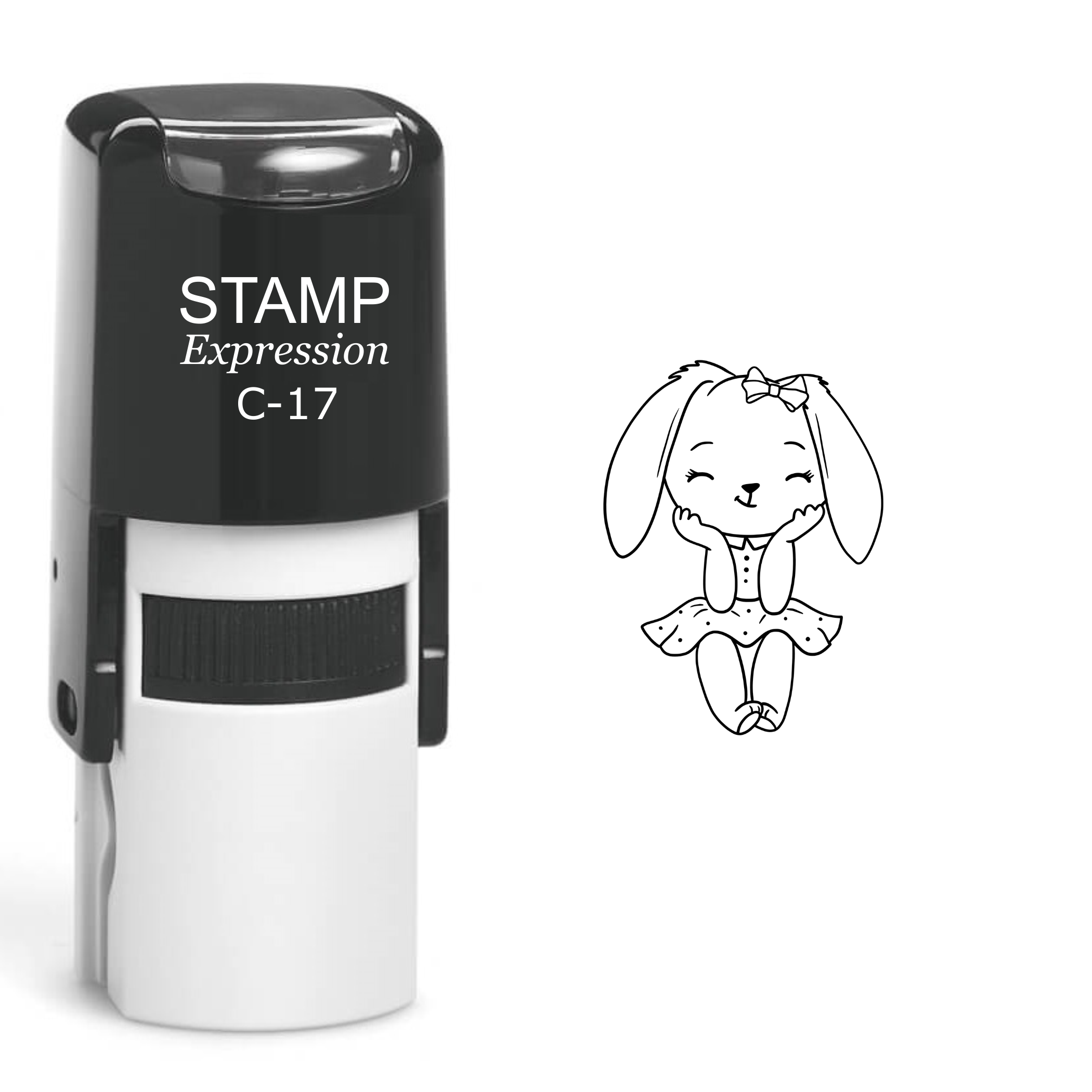 Cute Bunny Girl Self Inking Rubber Stamp (SH-60176)