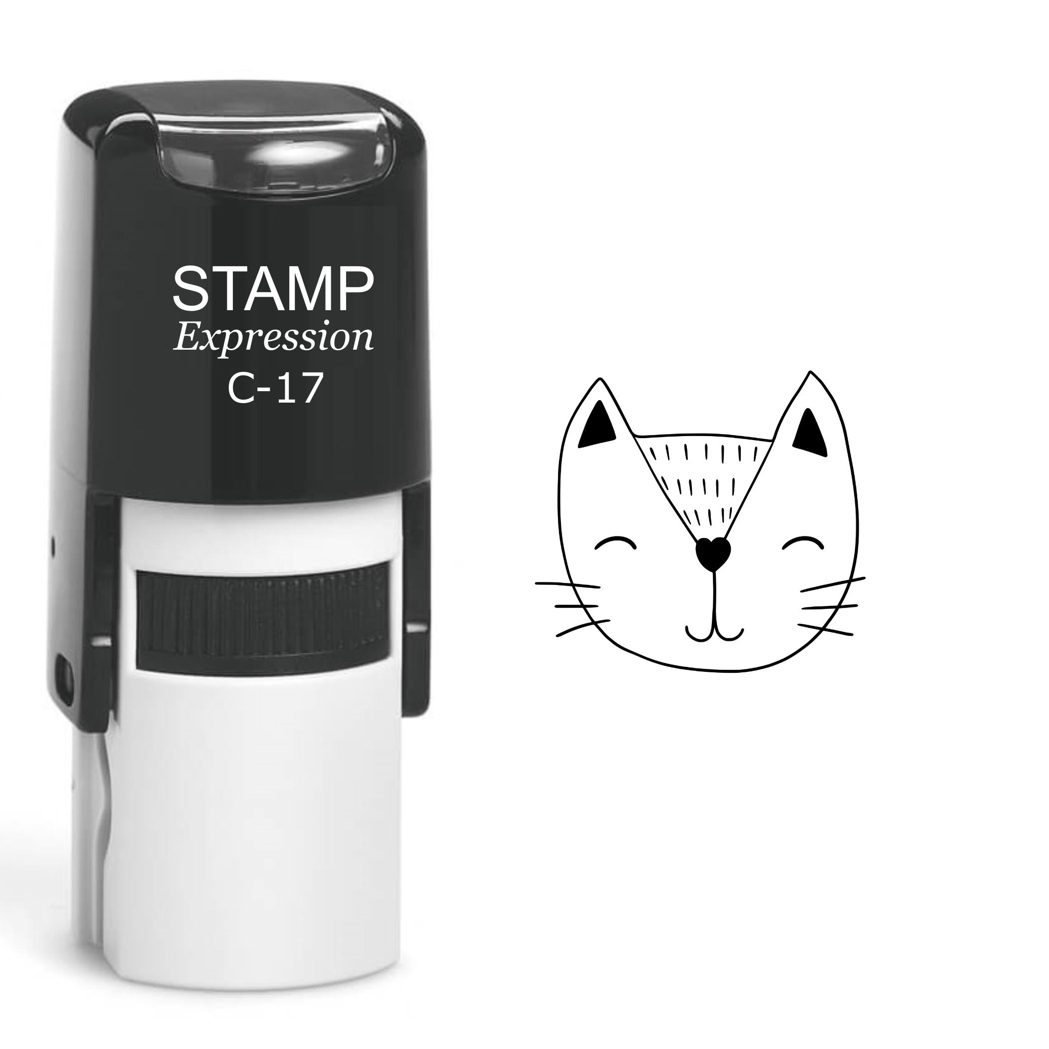Cat Head Self Inking Rubber Stamp (SH-60182)