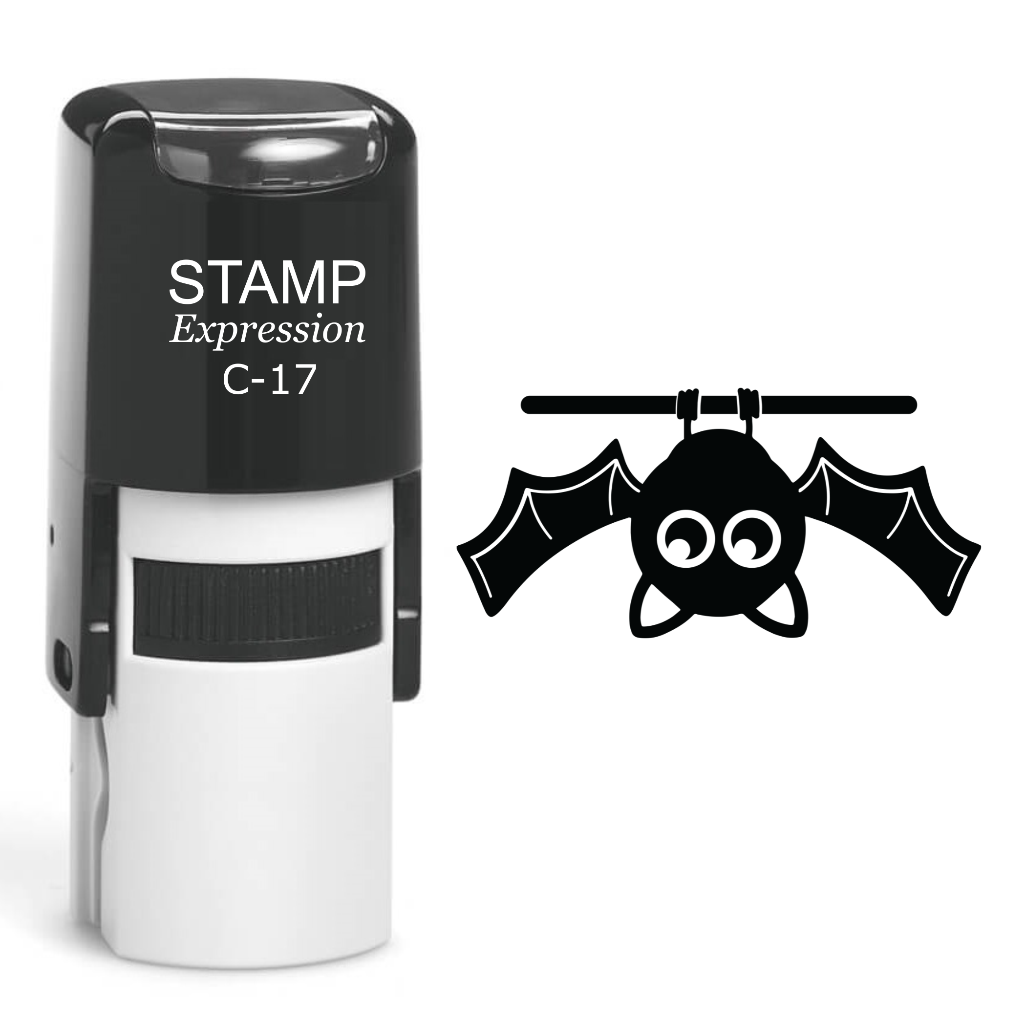 Upside Down Bat Halloween Self Inking Rubber Stamp (SH-60344)