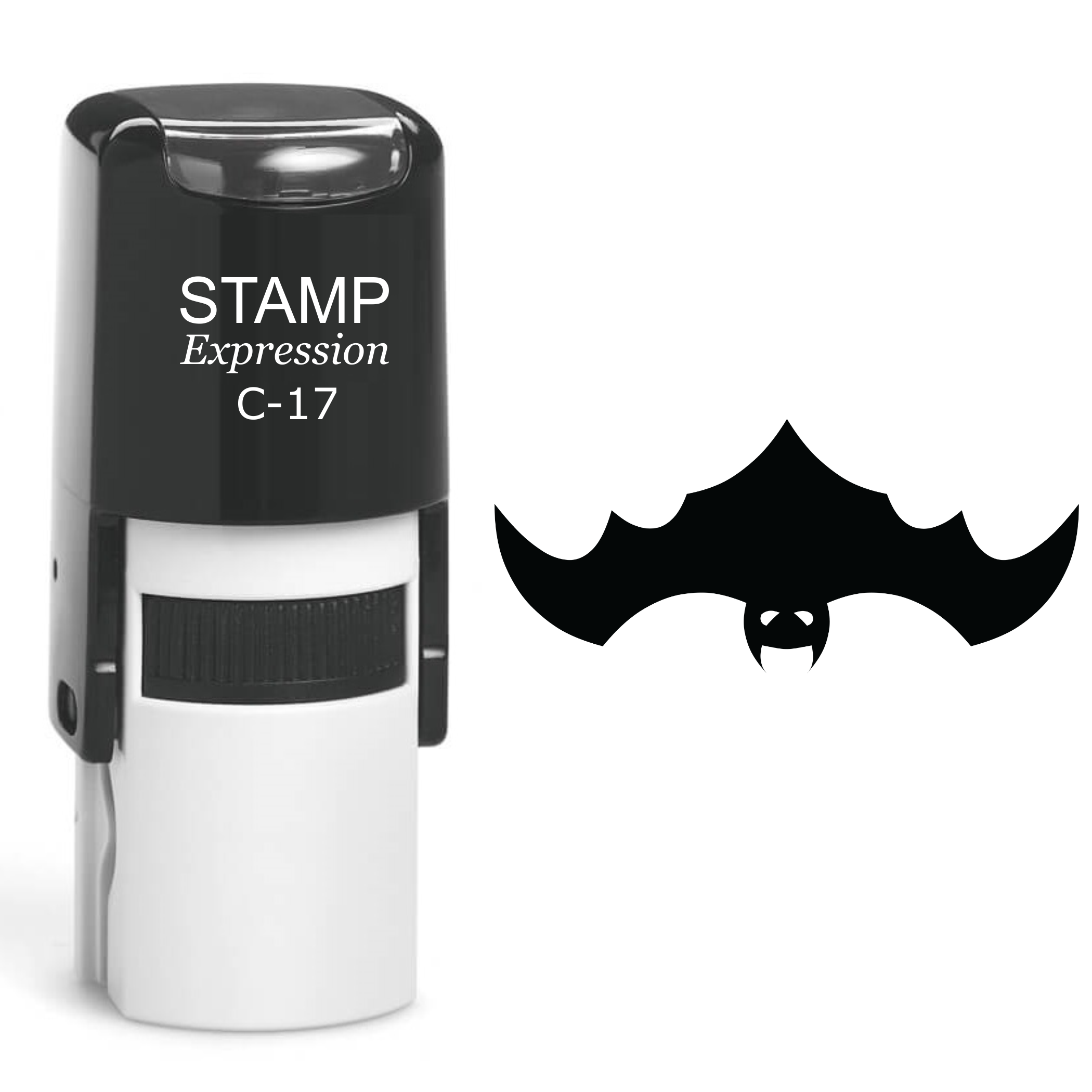 Upside Down Bat Halloween Self Inking Rubber Stamp (SH-60352)