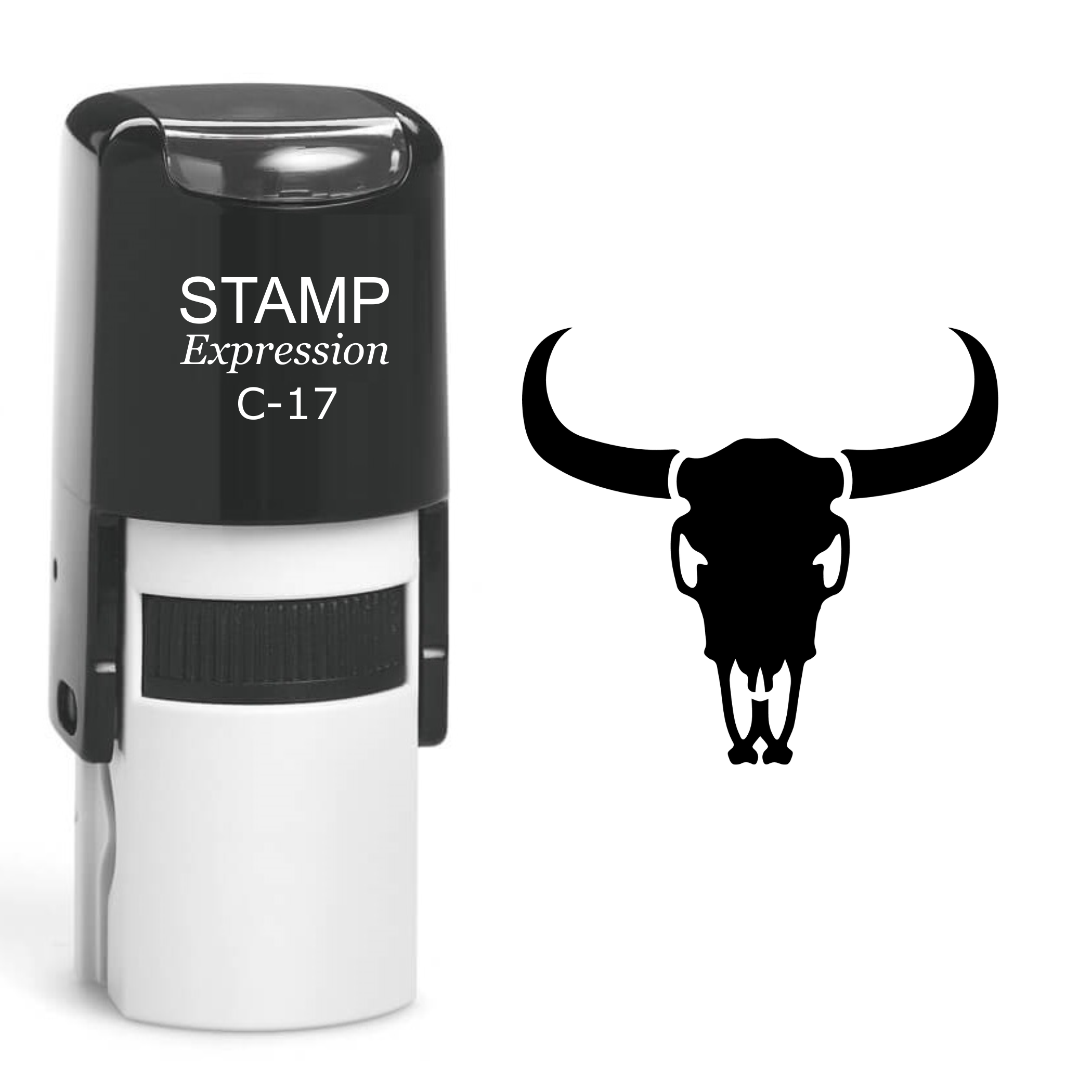 Cow Skull Self Inking Rubber Stamp (SH-60371)