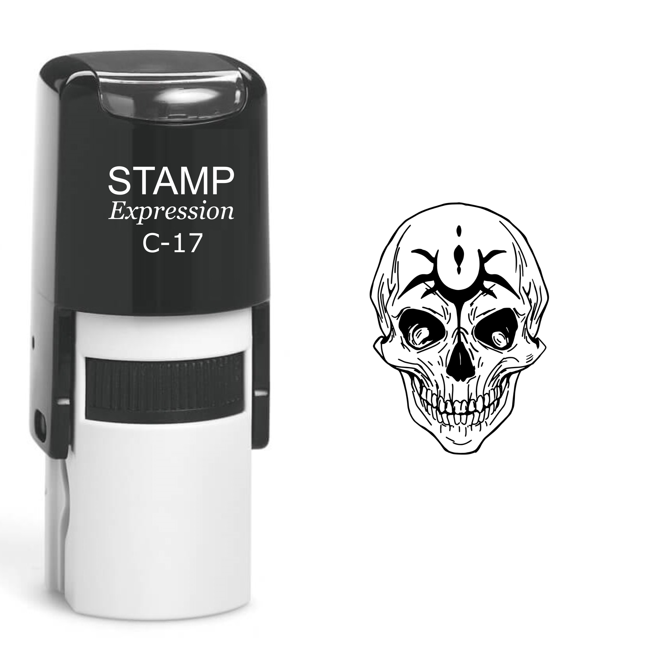 Skull Self Inking Rubber Stamp (SH-60385)