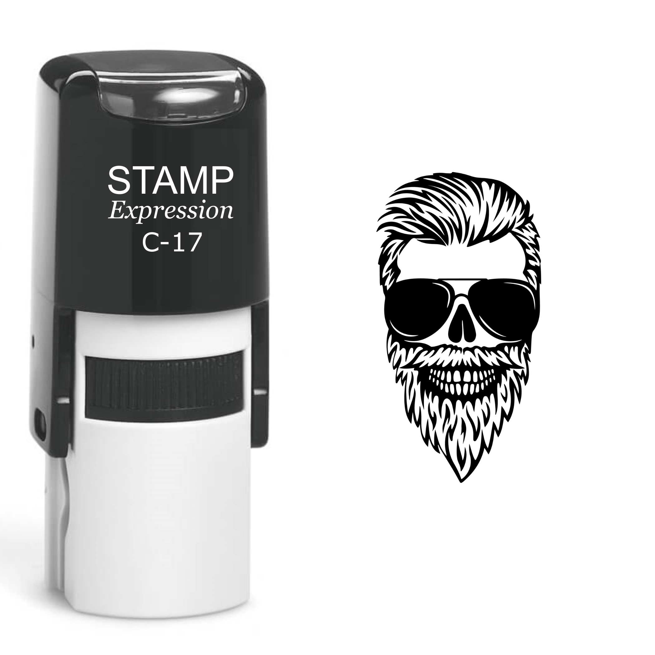 Bearded Skull Self Inking Rubber Stamp (SH-60391)