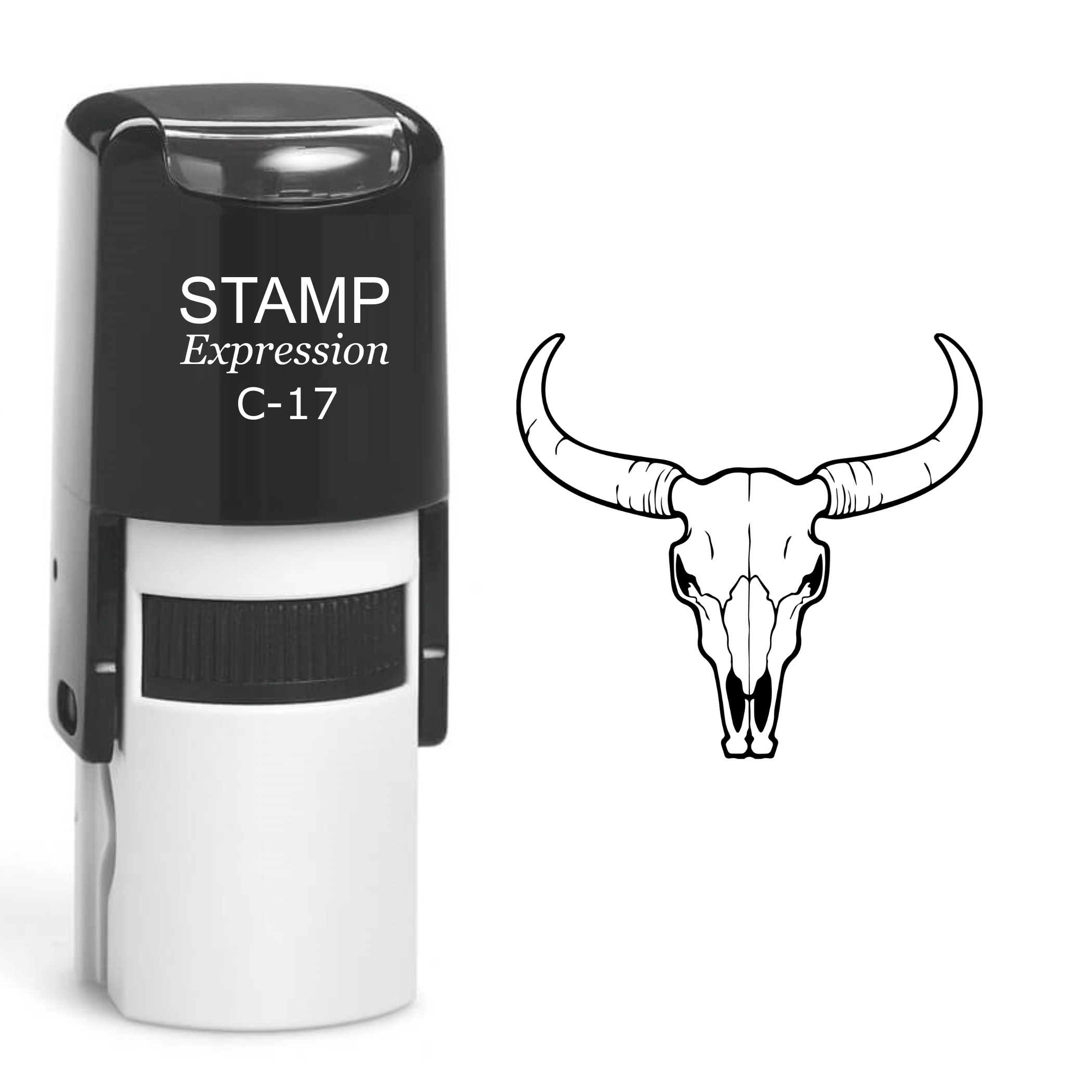 Cow Skull Self Inking Rubber Stamp (SH-60394)