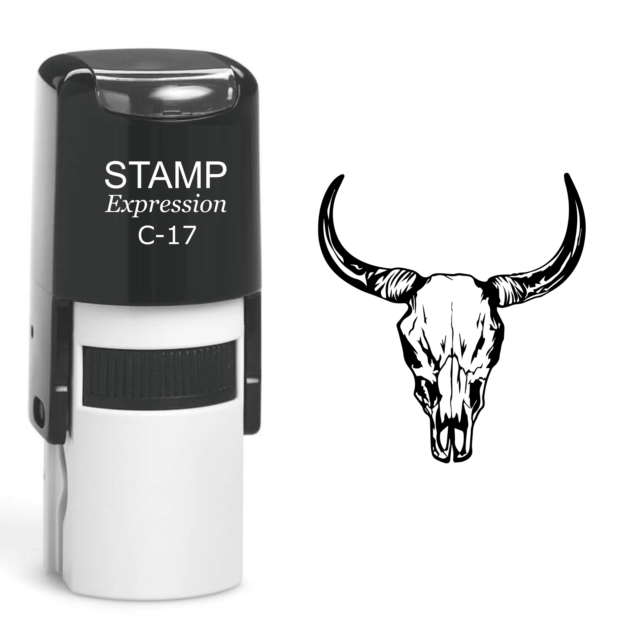 Cow Skull Self Inking Rubber Stamp (SH-60395)