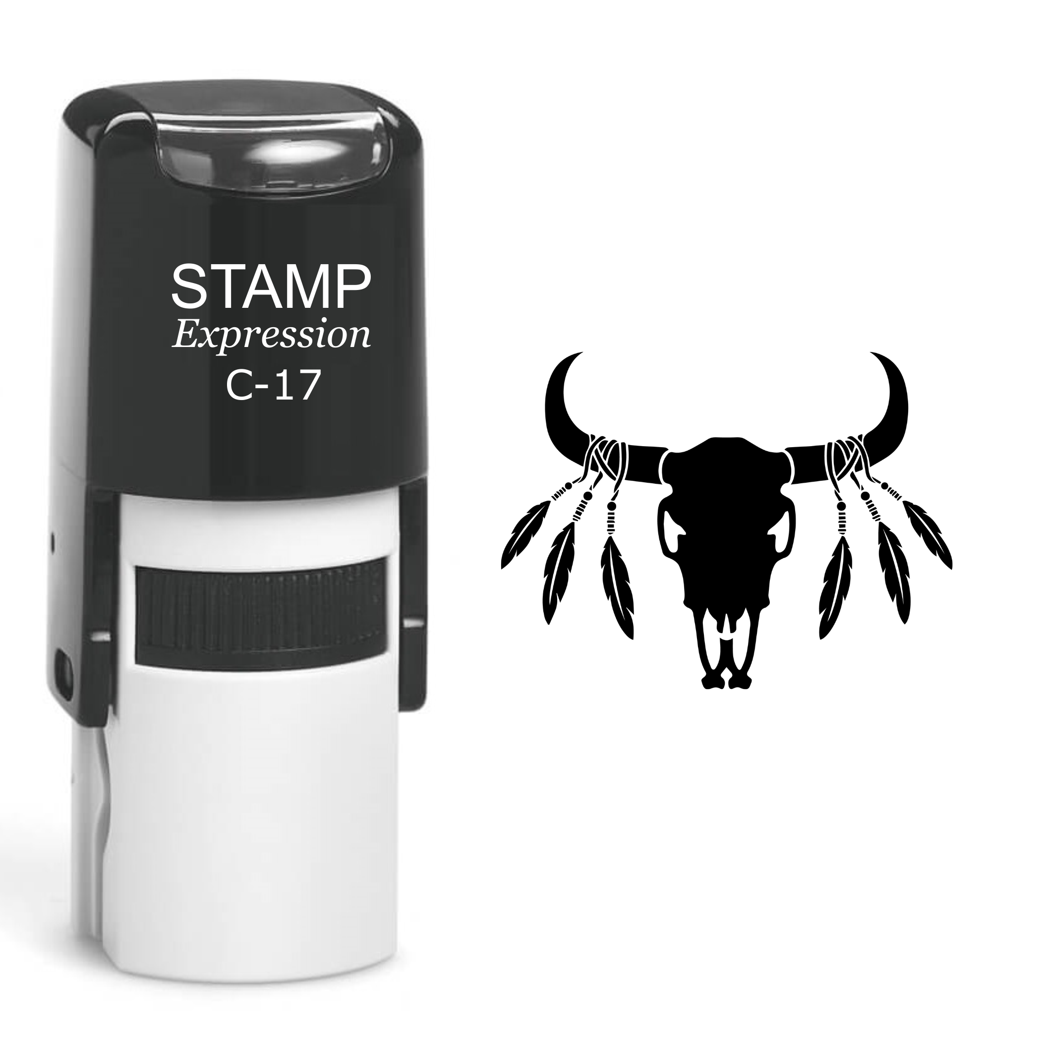 Cow Skull Self Inking Rubber Stamp (SH-60397)