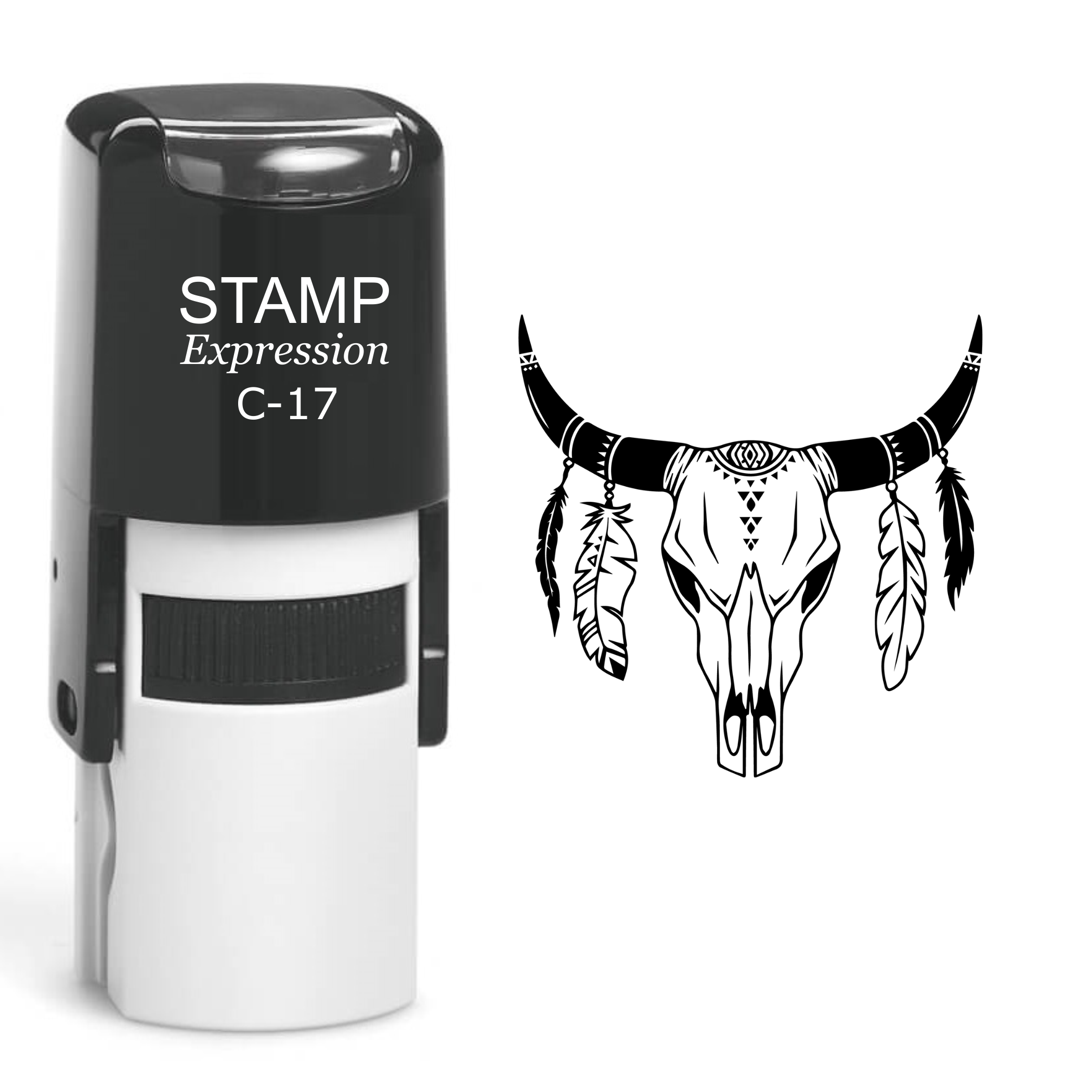 Cow Skull Self Inking Rubber Stamp (SH-60398)