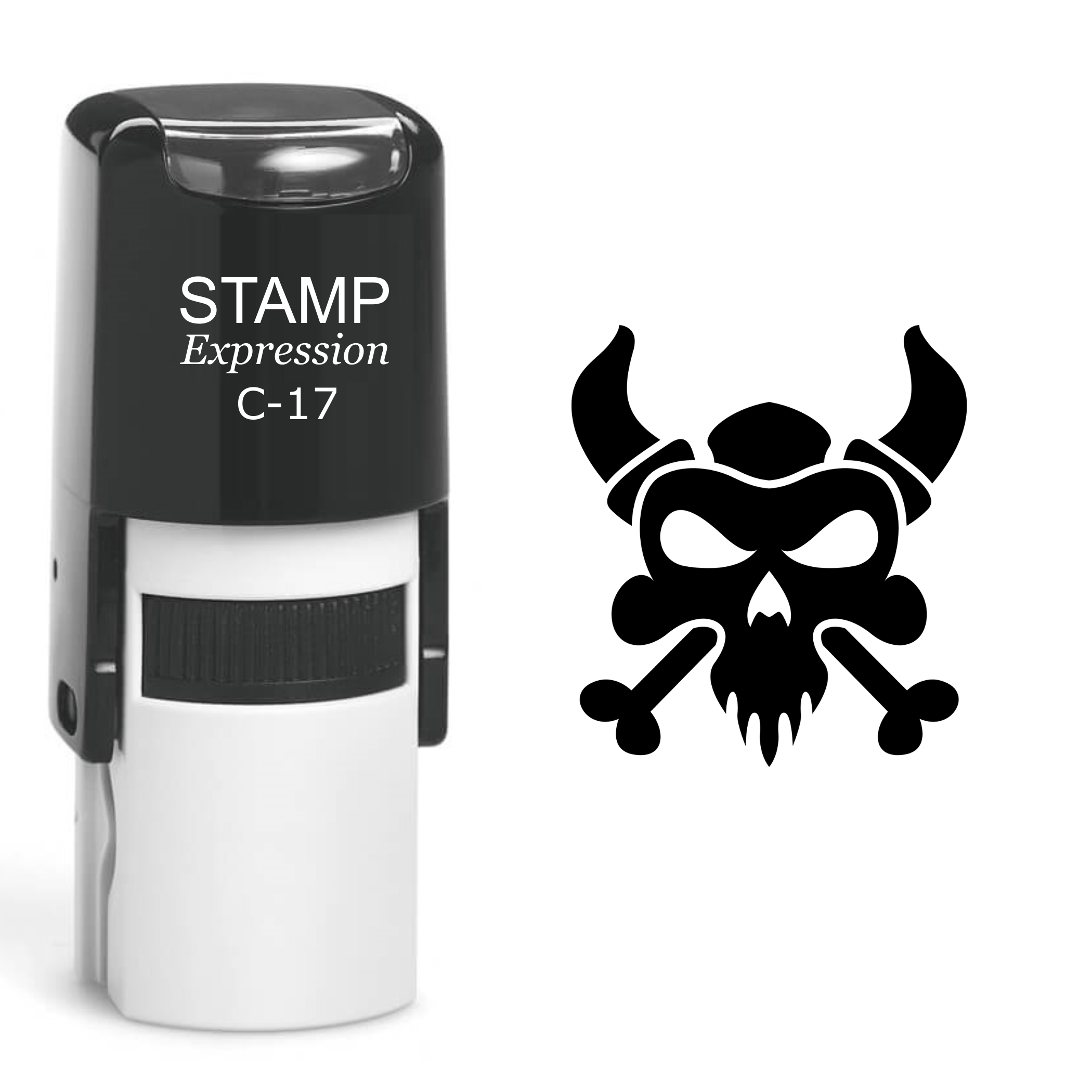 Viking Skull And Bones Self Inking Rubber Stamp (SH-60408)