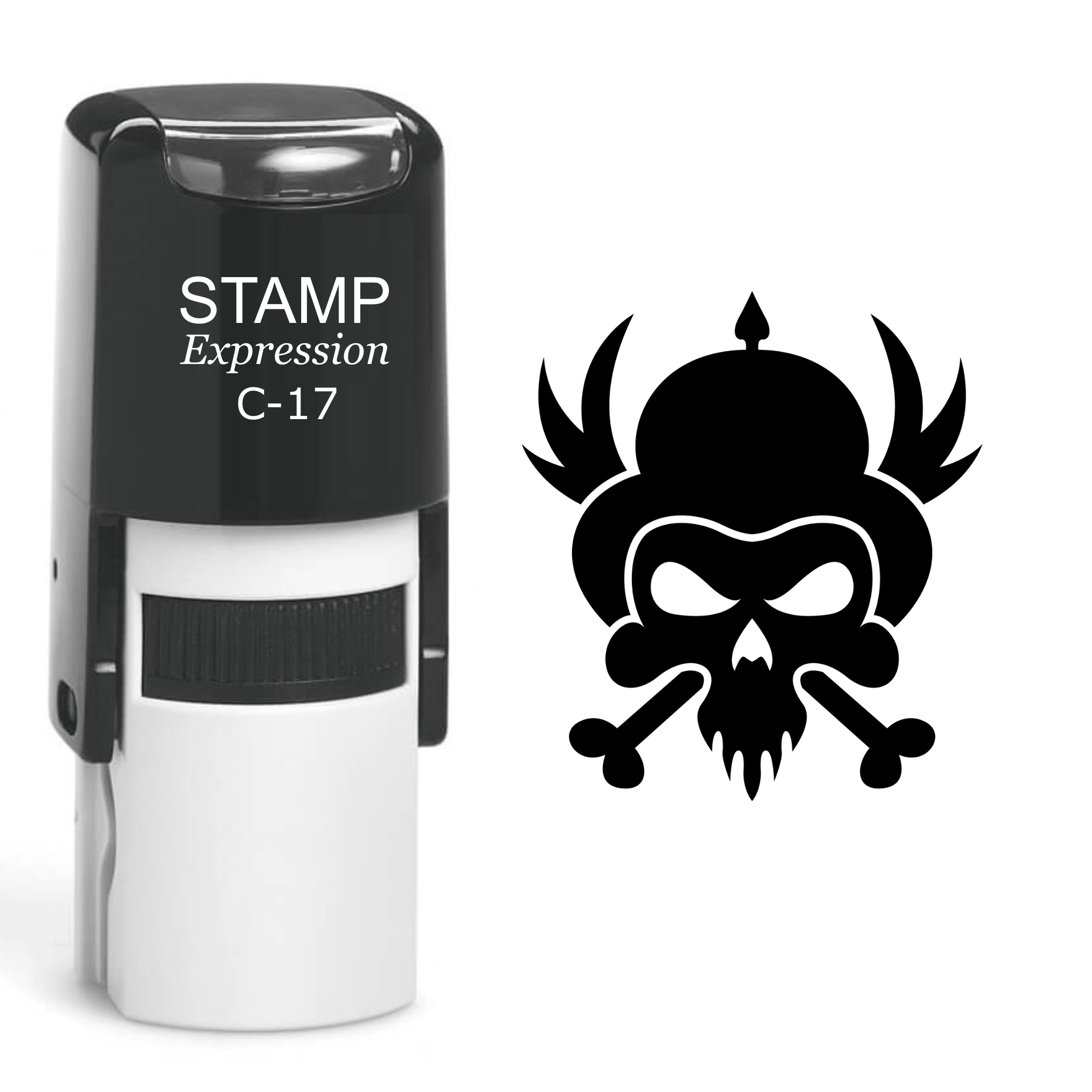 Skull and Bones Self Inking Rubber Stamp (SH-60409)