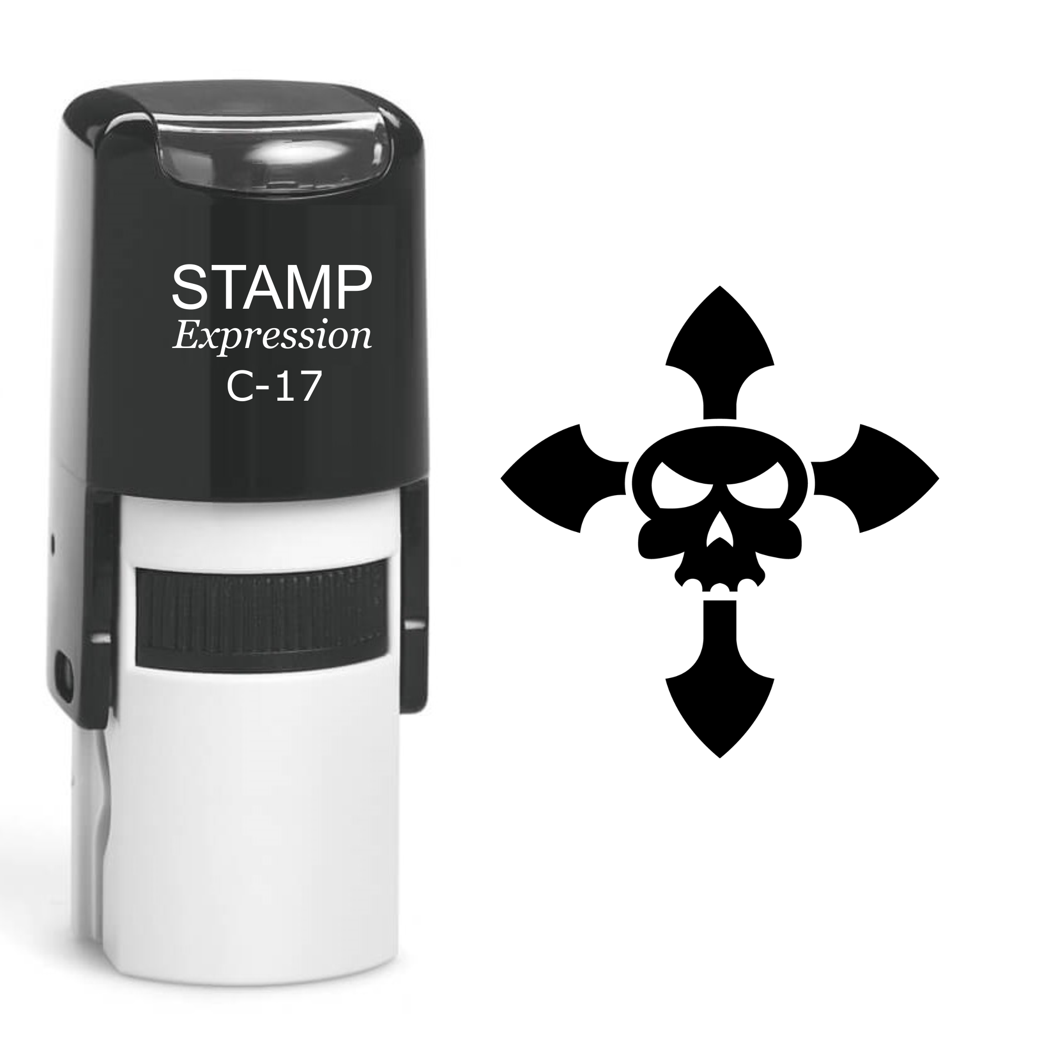 Skull And Cross Self Inking Rubber Stamp (SH-60416)