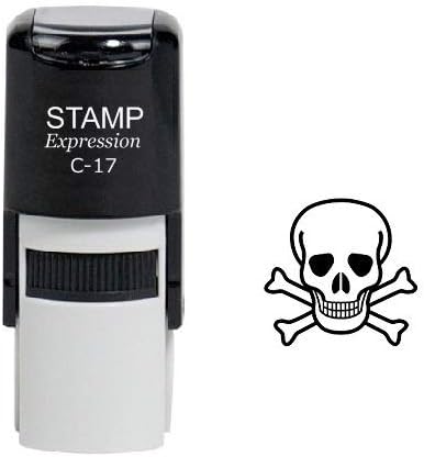 Poison Skull Self Inking Rubber Stamp