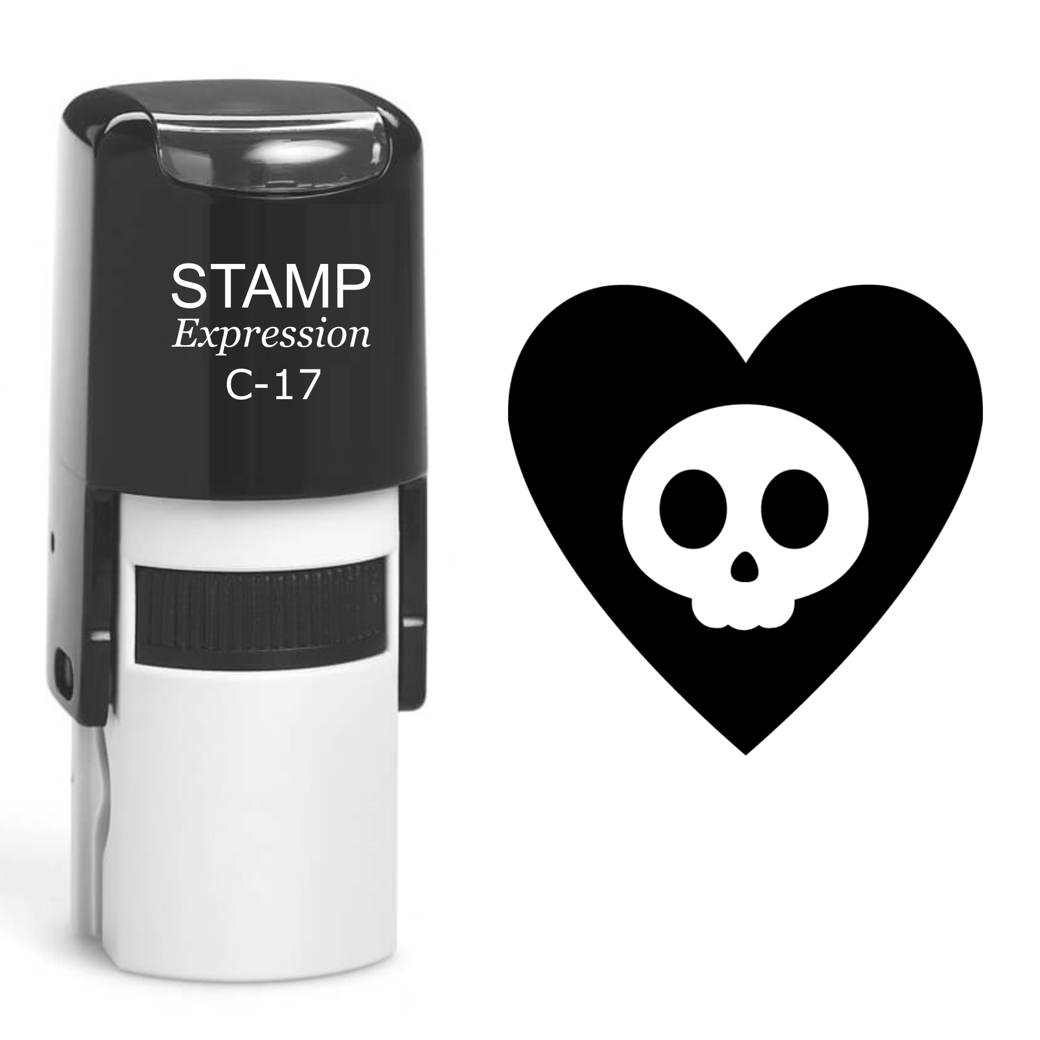 Heart Skull Self Inking Rubber Stamp (SH-60534)