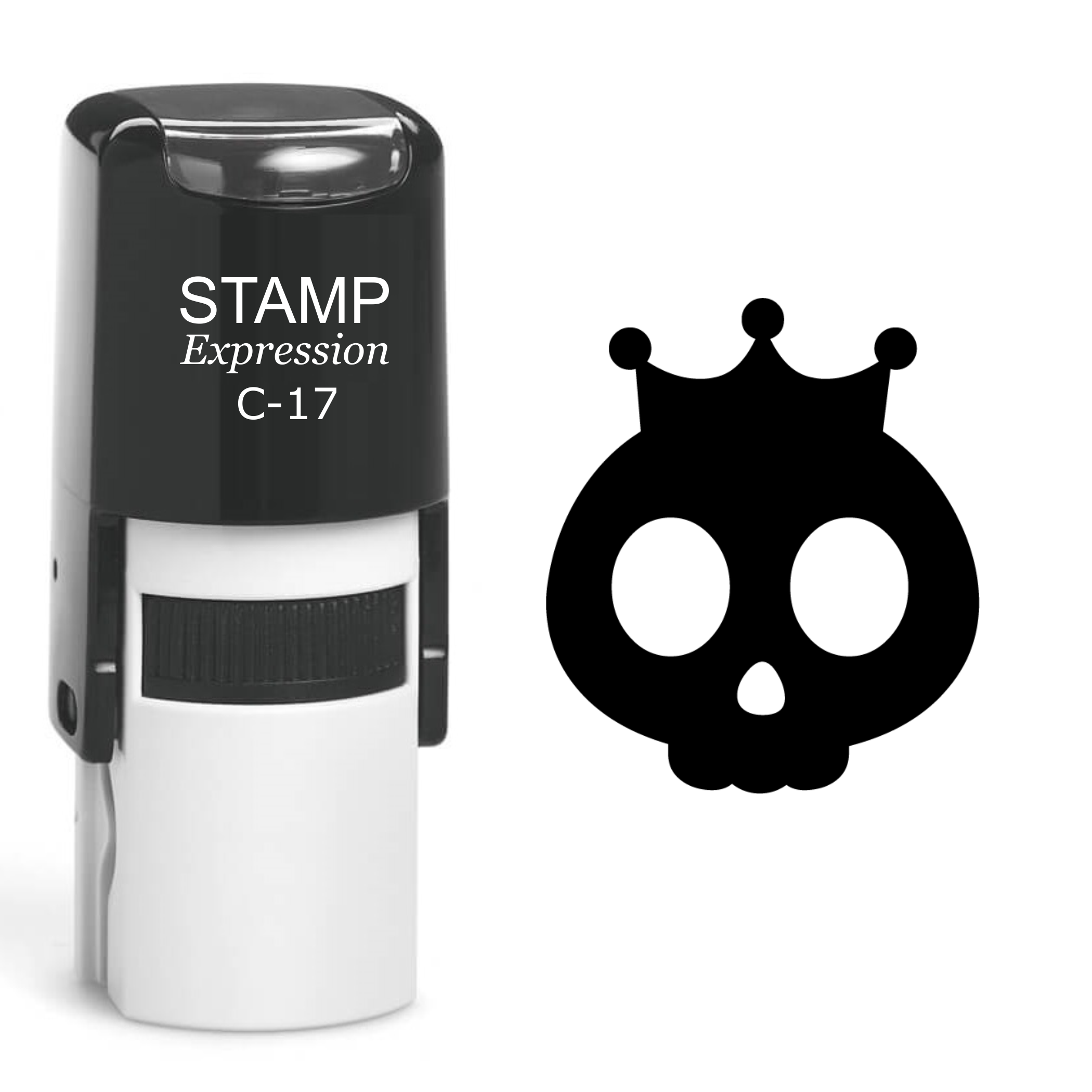 Skull With Crowns Self Inking Rubber Stamp (SH-60535)