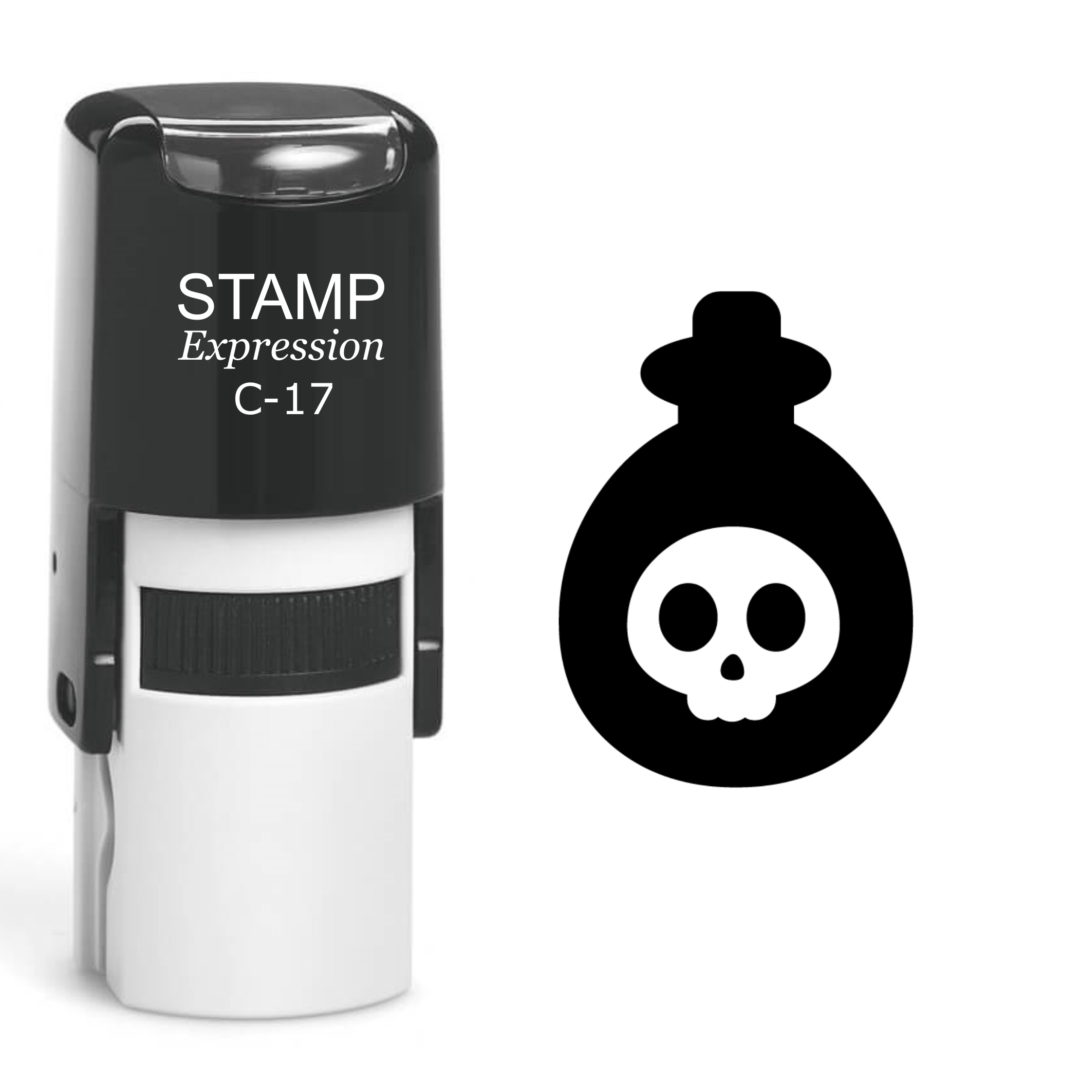Skull Poison Bottle Self Inking Rubber Stamp (SH-60537)