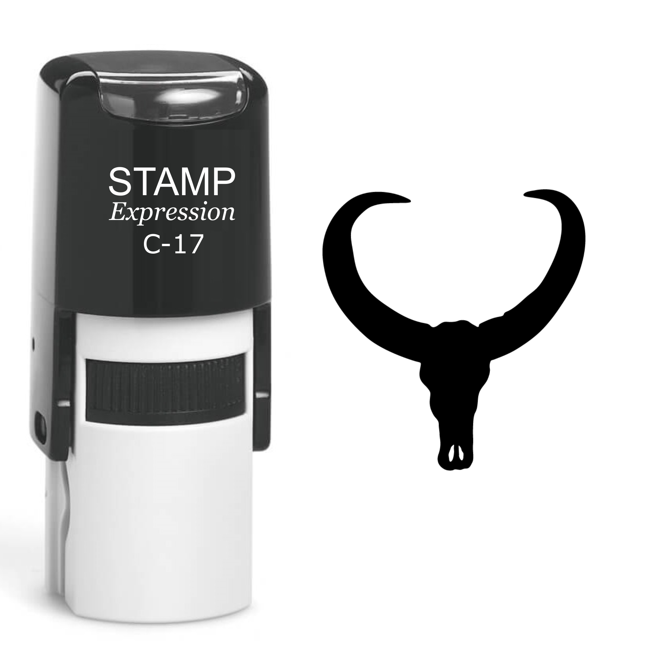Cow Skull Self Inking Rubber Stamp (SH-60559)