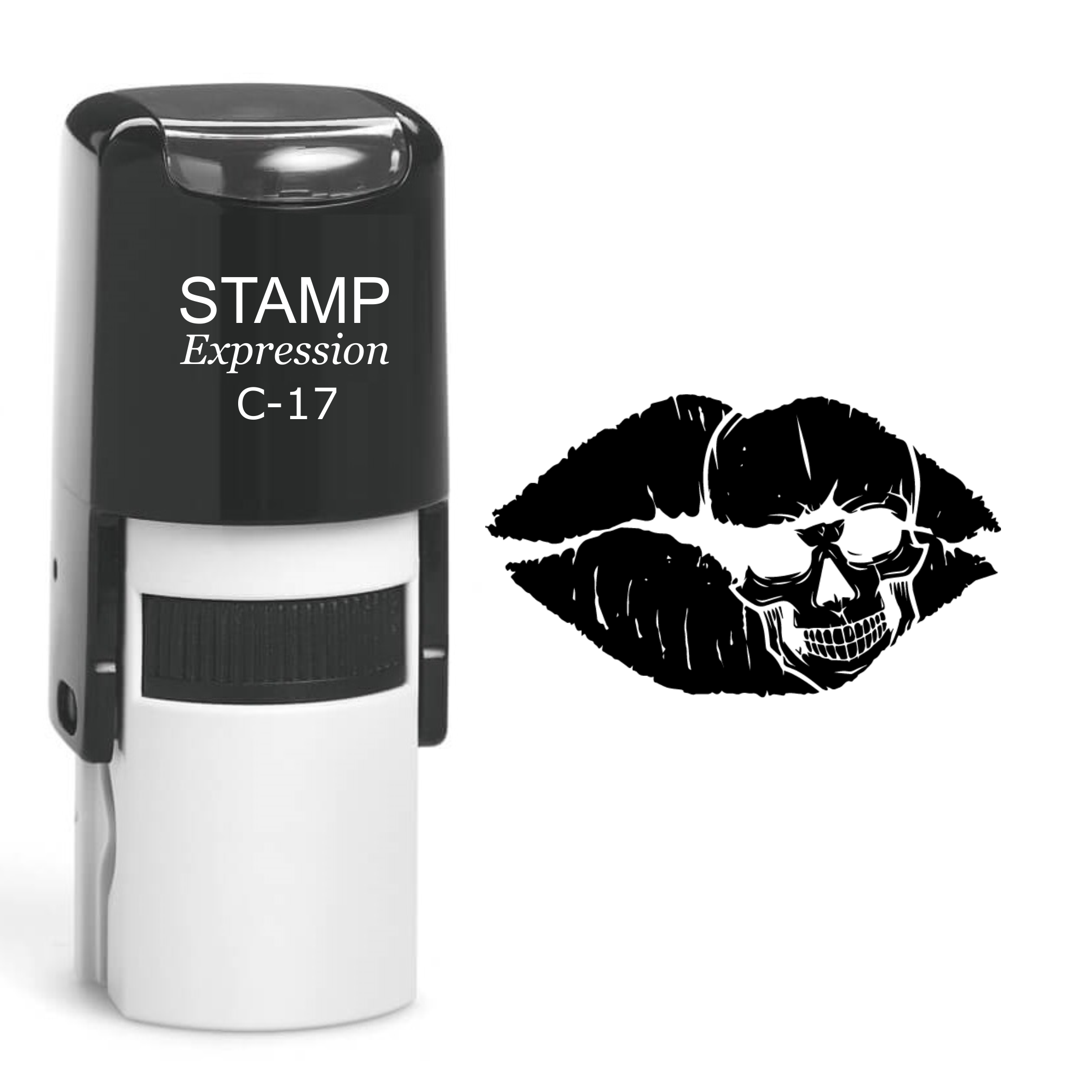 Skull Kiss Lips Self Inking Rubber Stamp (SH-60573)