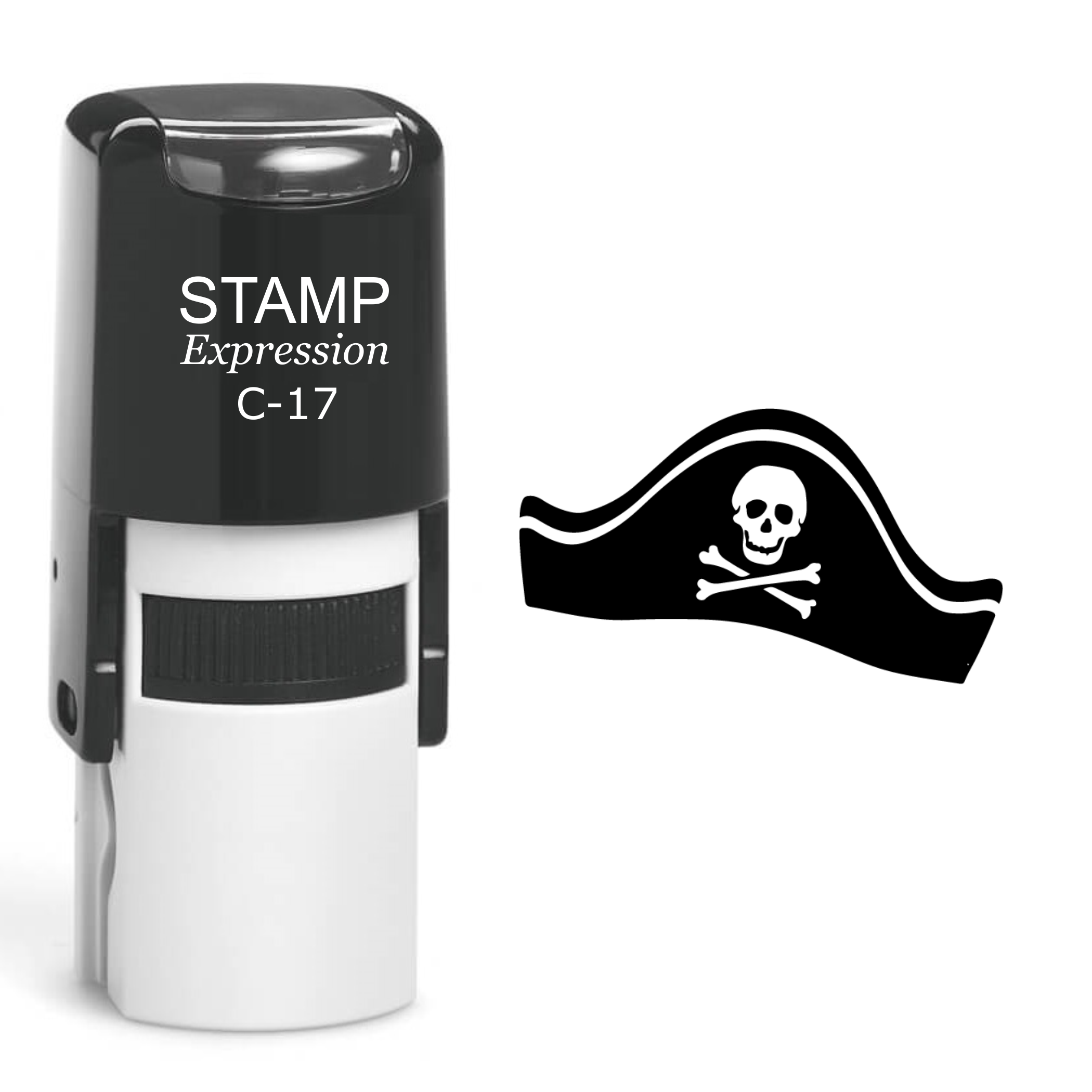 Pirate Hat With Skull And Bones Self Inking Rubber Stamp (SH-60578)