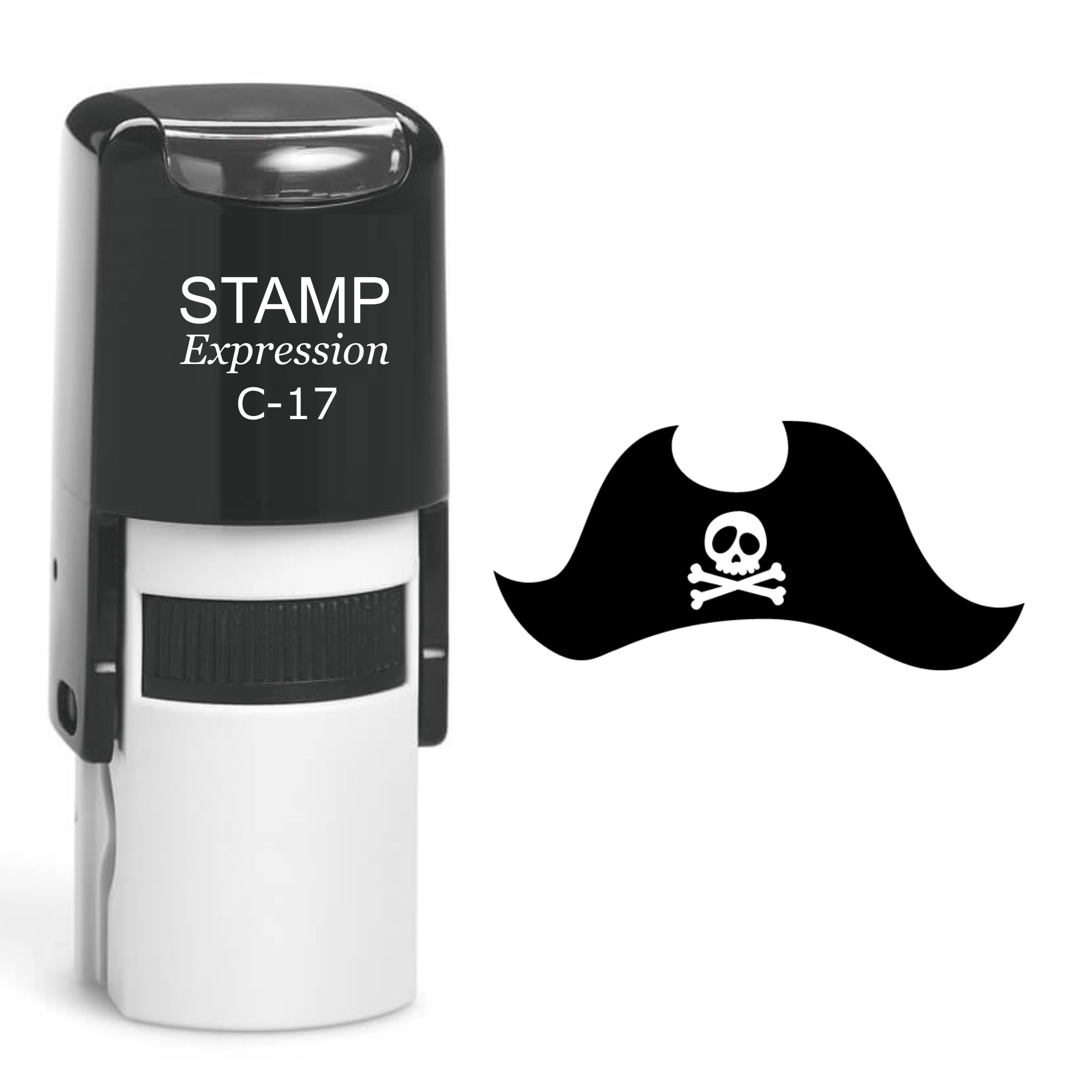 Pirate Hat With Skull And Bones Self Inking Rubber Stamp (SH-60579)