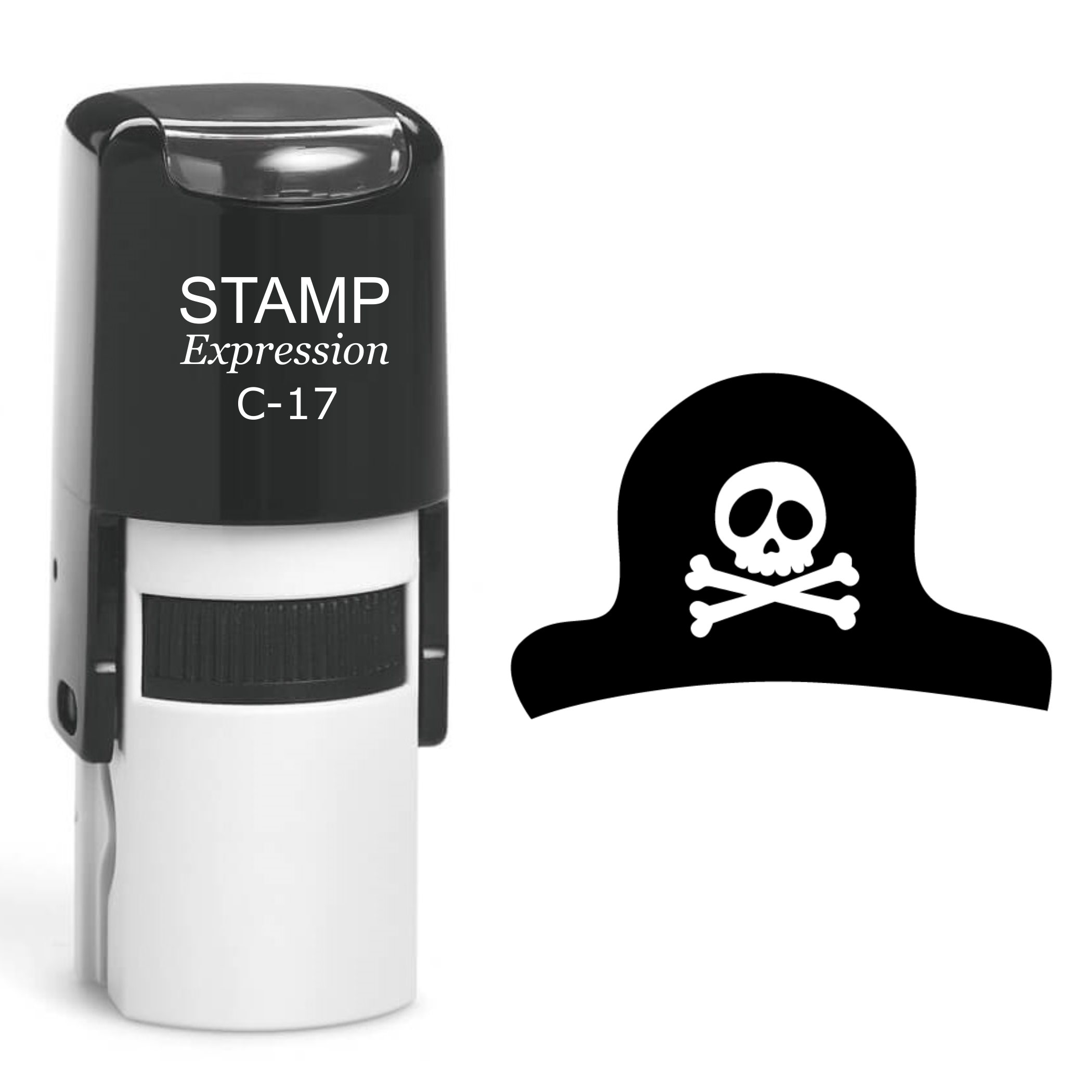 Pirate Hat With Skull And Bones Self Inking Rubber Stamp (SH-60580)