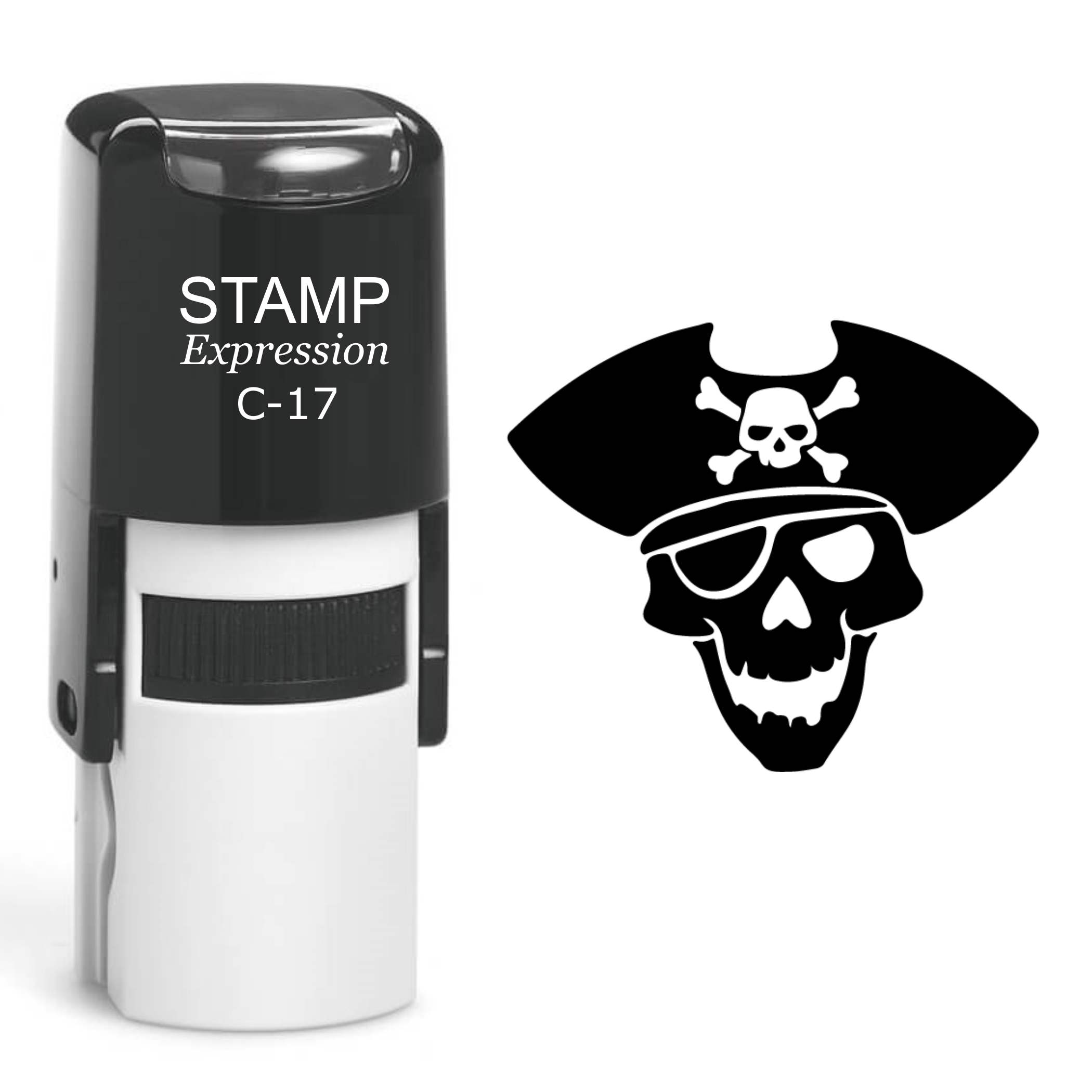 Pirate Hat With Skull And Bones Self Inking Rubber Stamp (SH-60581)