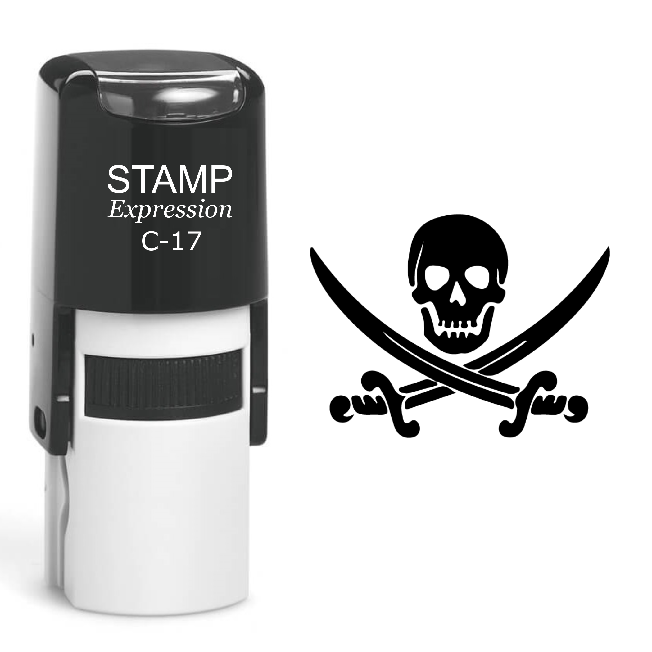 Skull And Crossbones Self Inking Rubber Stamp (SH-60584)