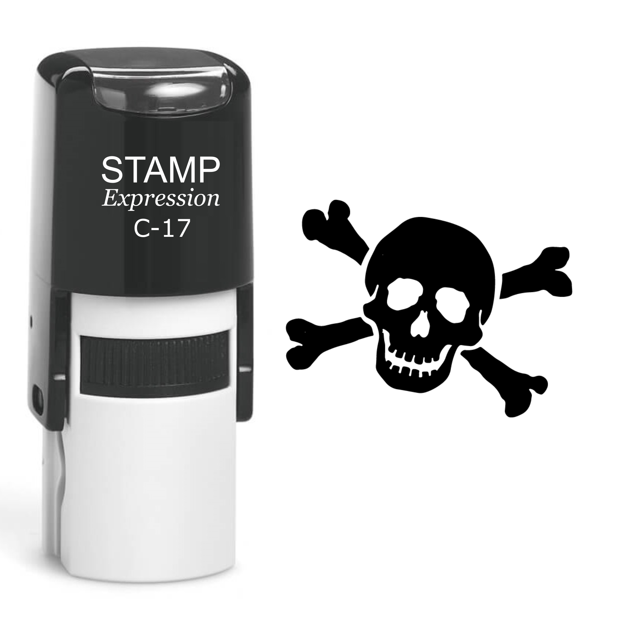 Skull And Crossbones Self Inking Rubber Stamp (SH-60585)