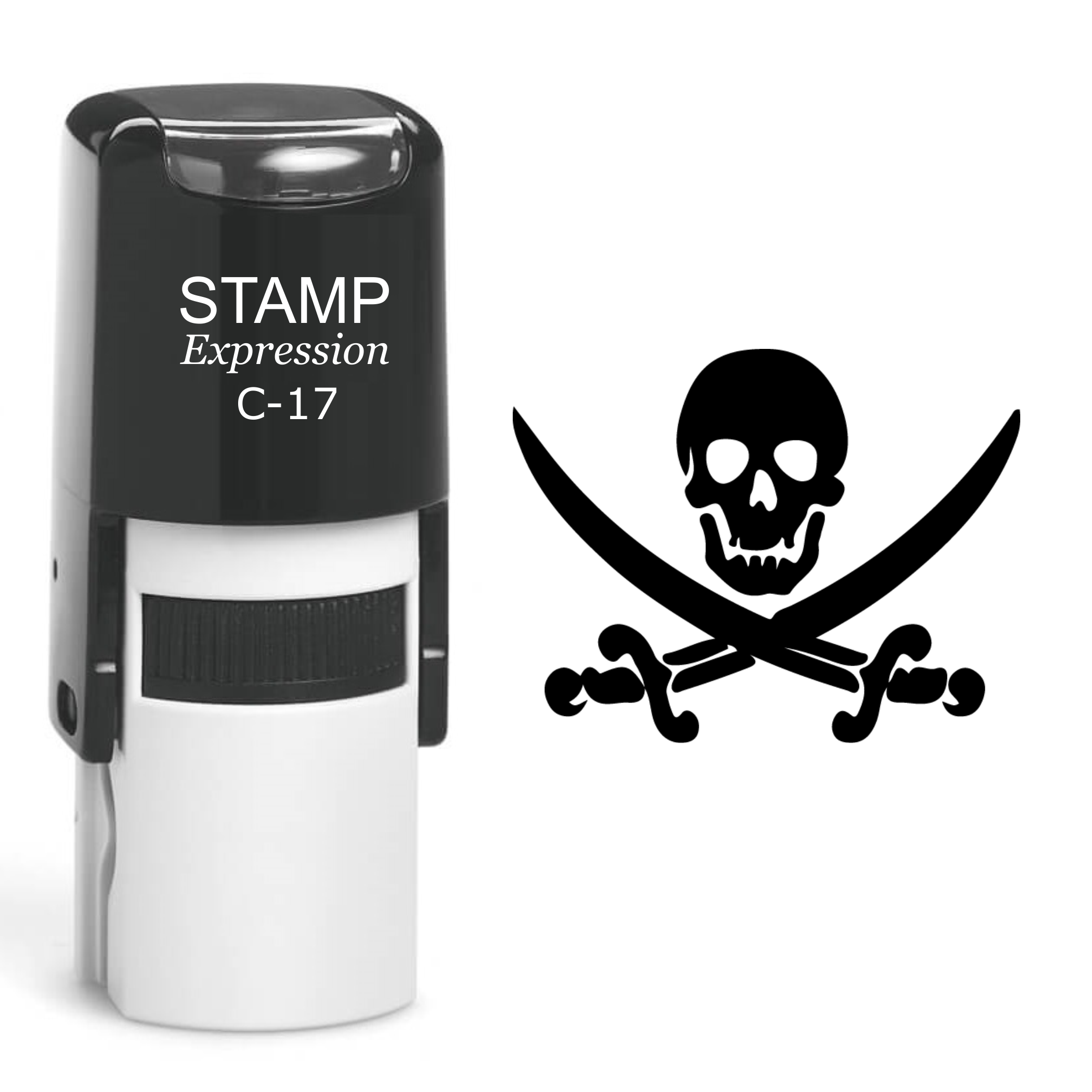Skull And Crossbones Self Inking Rubber Stamp (SH-60590)