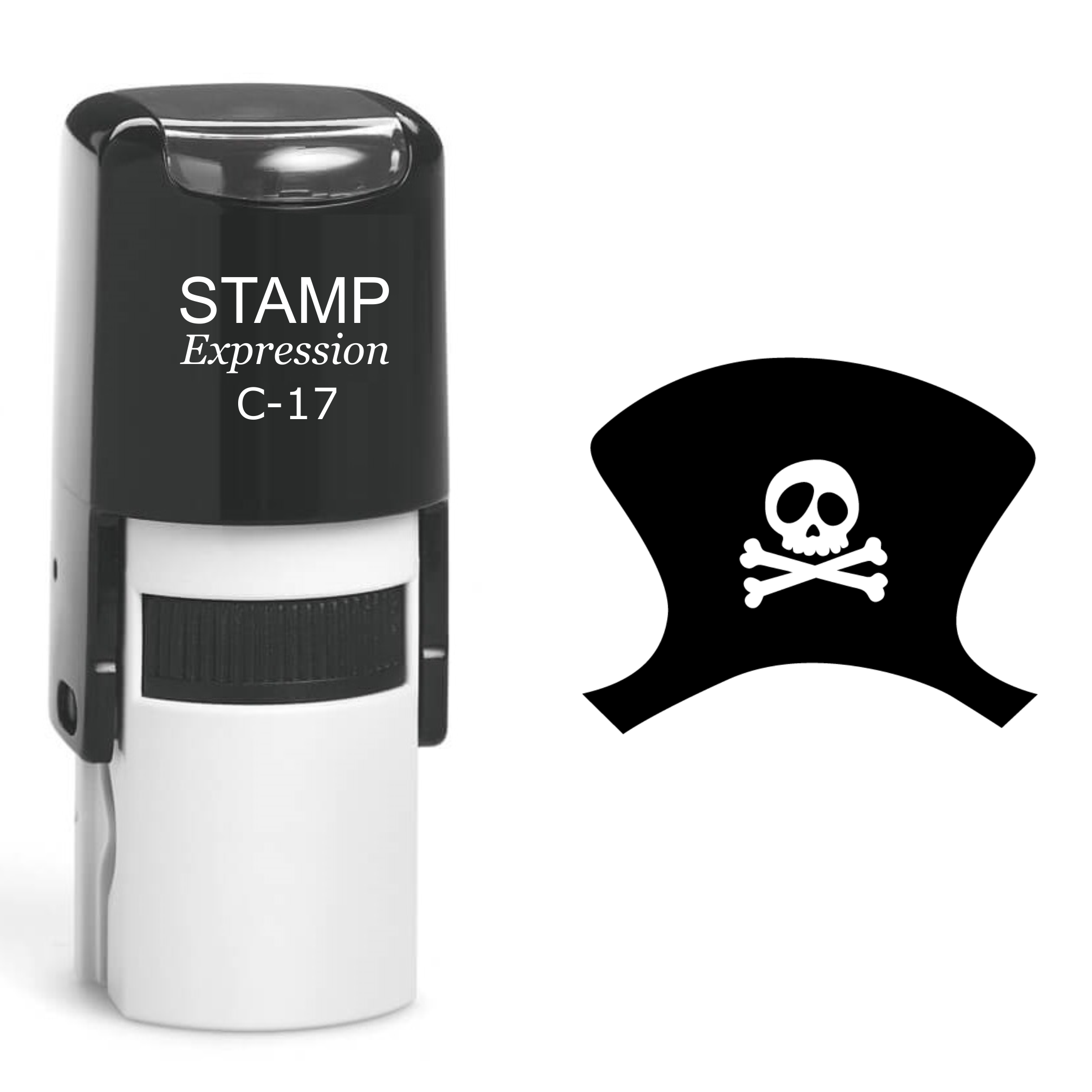 Pirate Hat With Skull And Bones Self Inking Rubber Stamp (SH-60593)