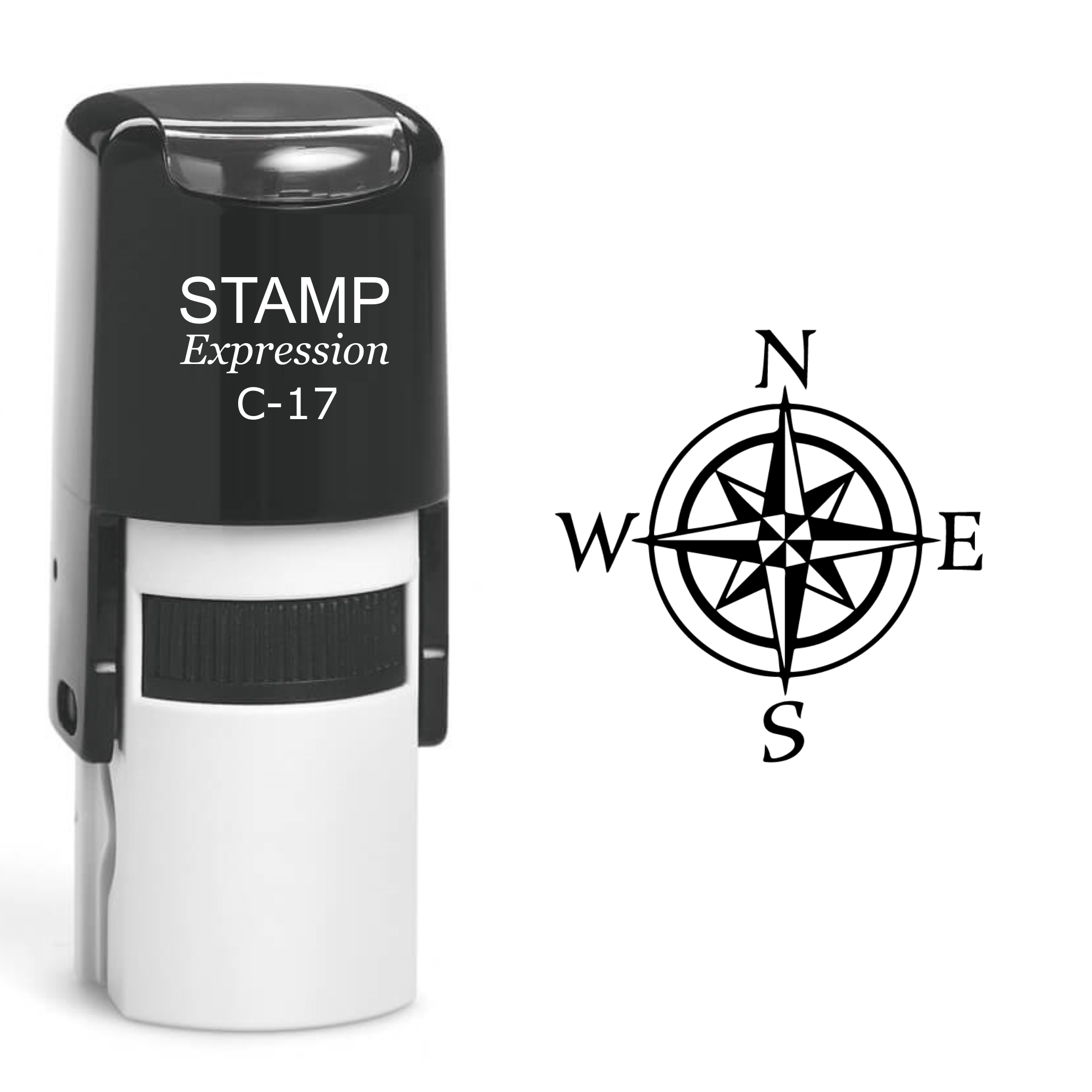Compass North East West South Self Inking Rubber Stamp (SH-60595)