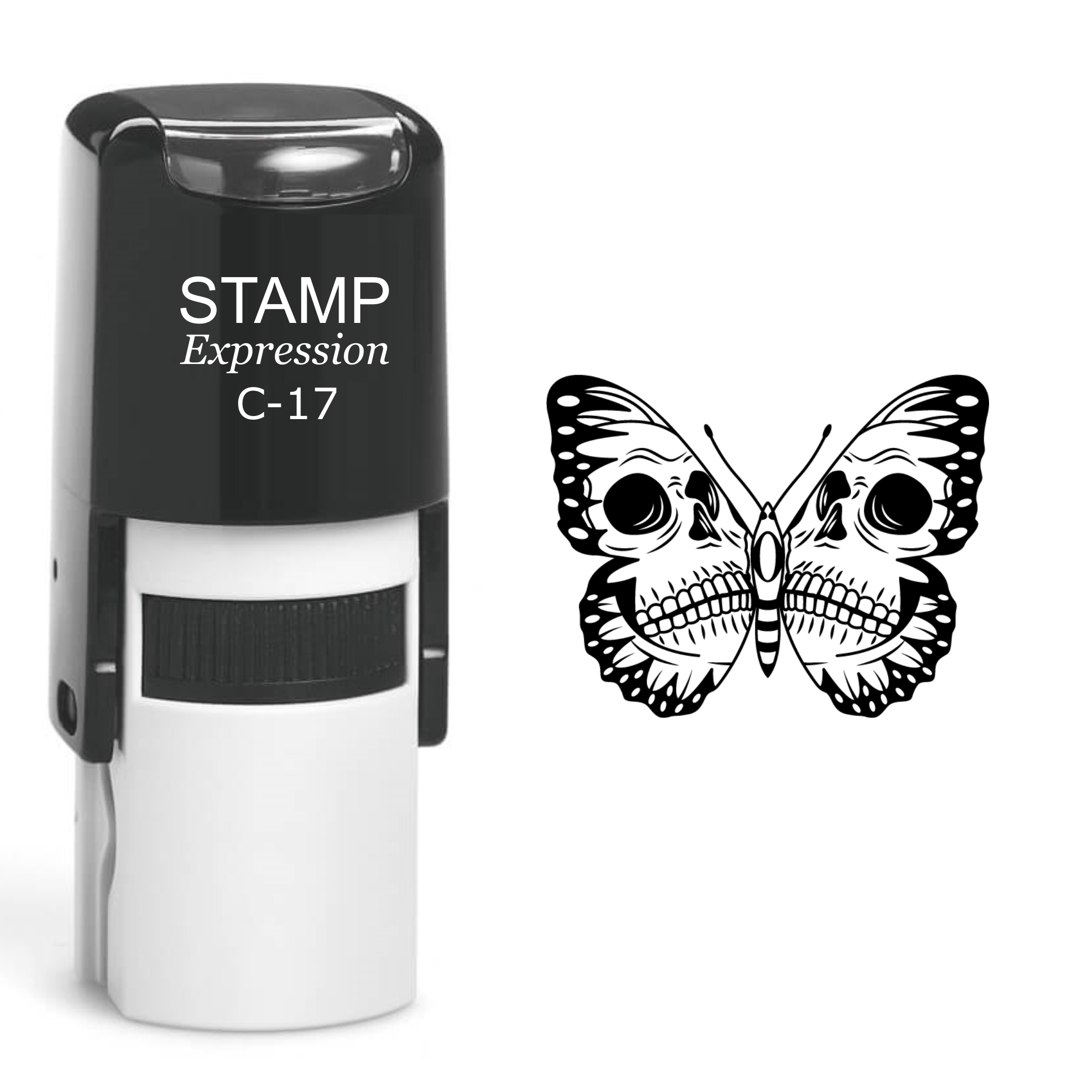 Skull Butterfly Self Inking Rubber Stamp (SH-60602)