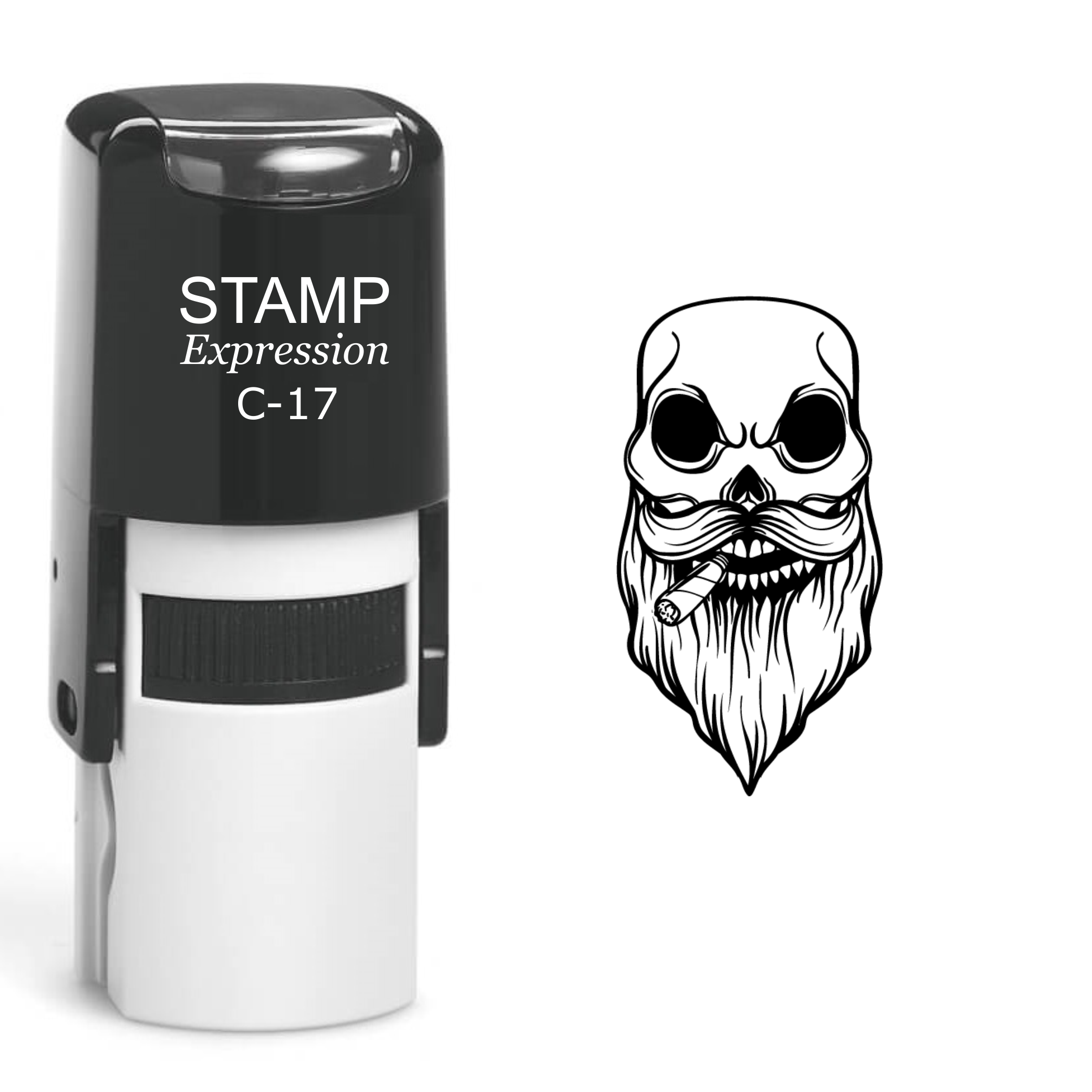 Bearded Skull Self Inking Rubber Stamp (SH-60621)