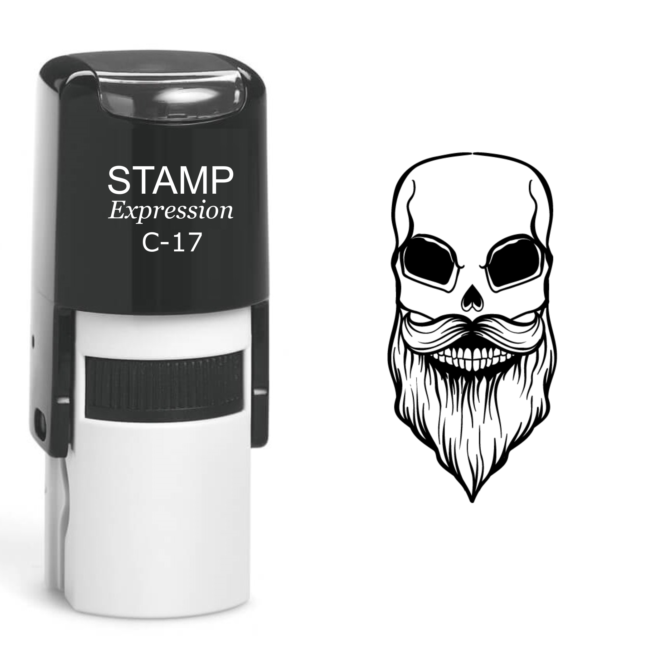 Bearded Skull Self Inking Rubber Stamp (SH-60630)