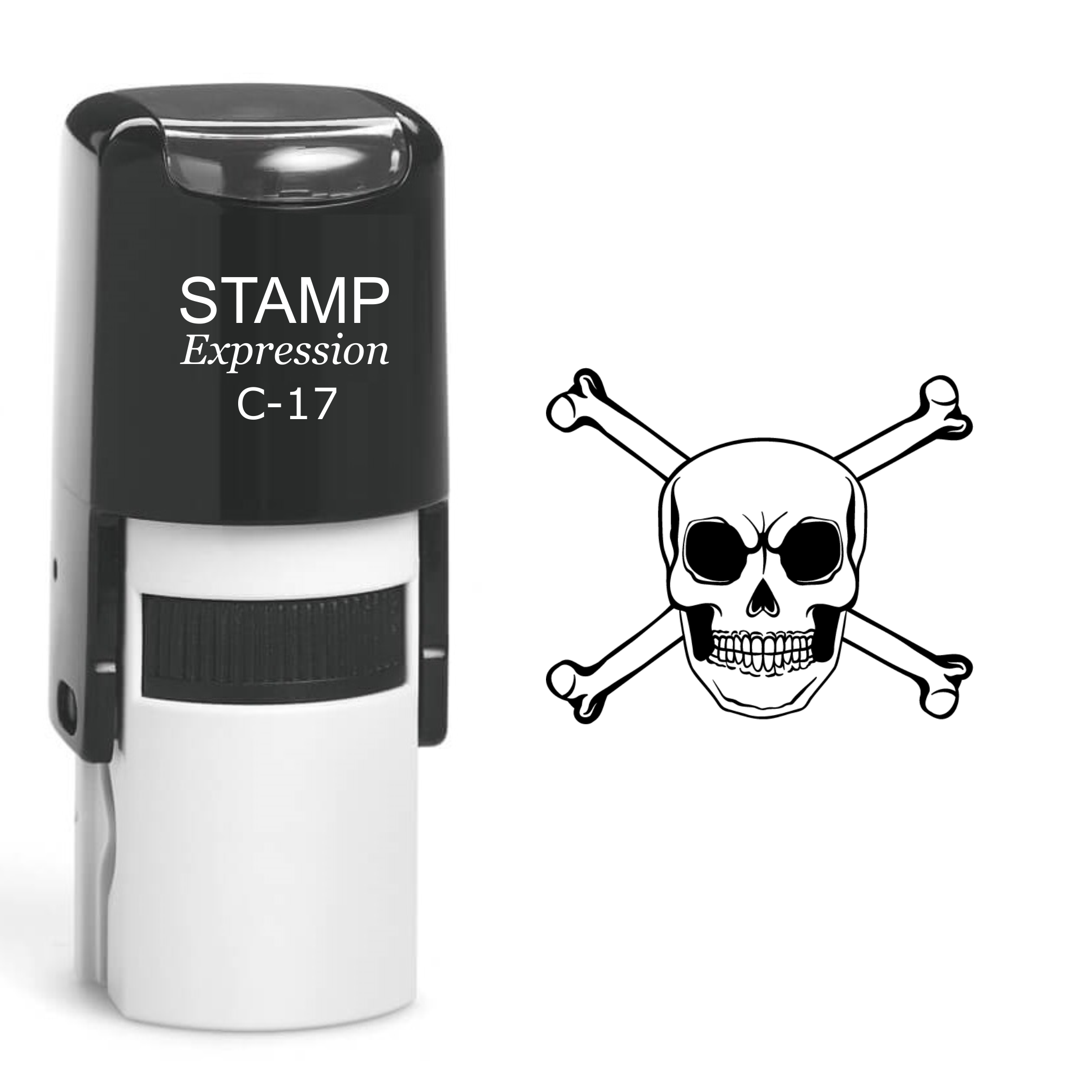 Skull And Bones Self Inking Rubber Stamp (SH-60631)
