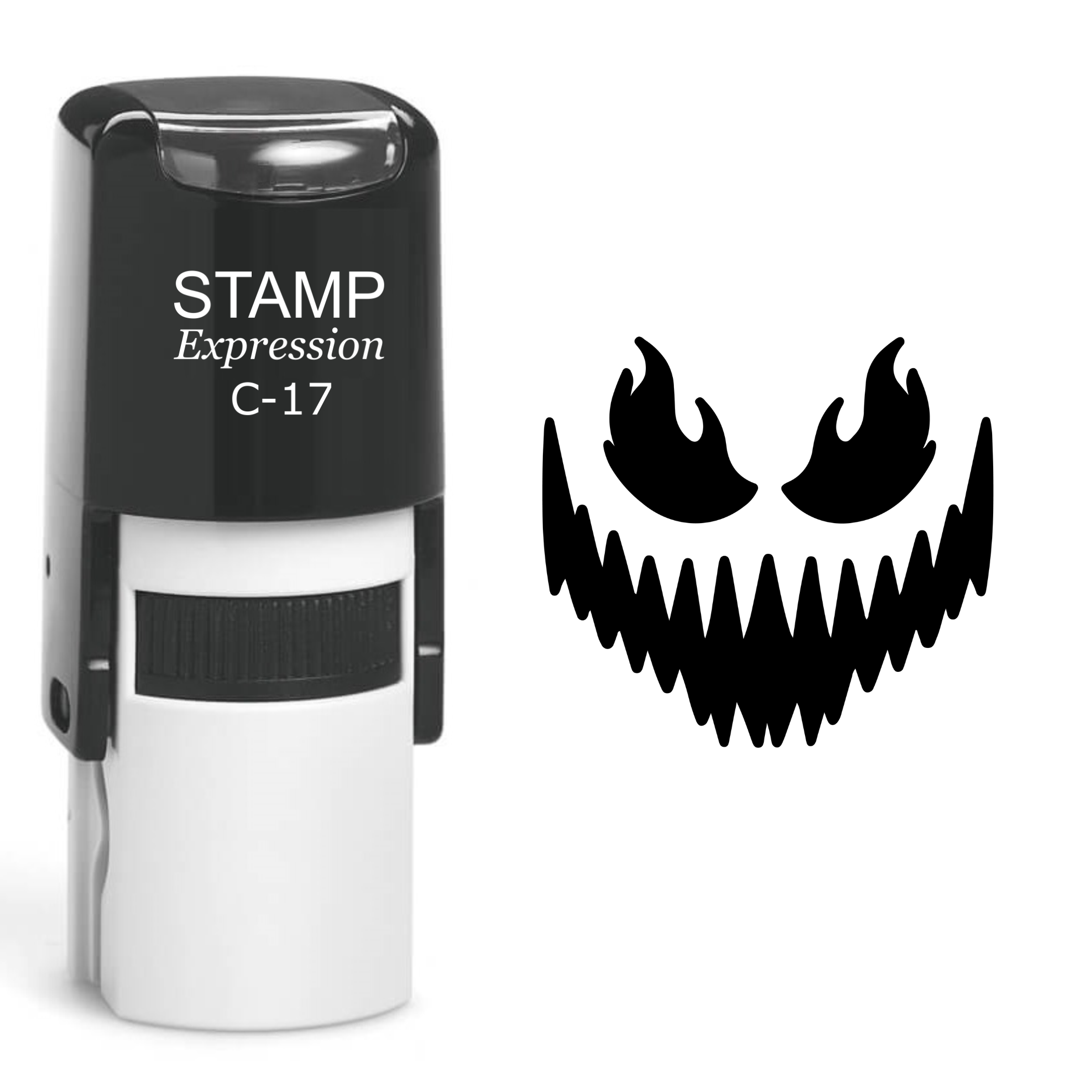 Pumpkin Faces Halloween Self Inking Rubber Stamp (SH-60930)