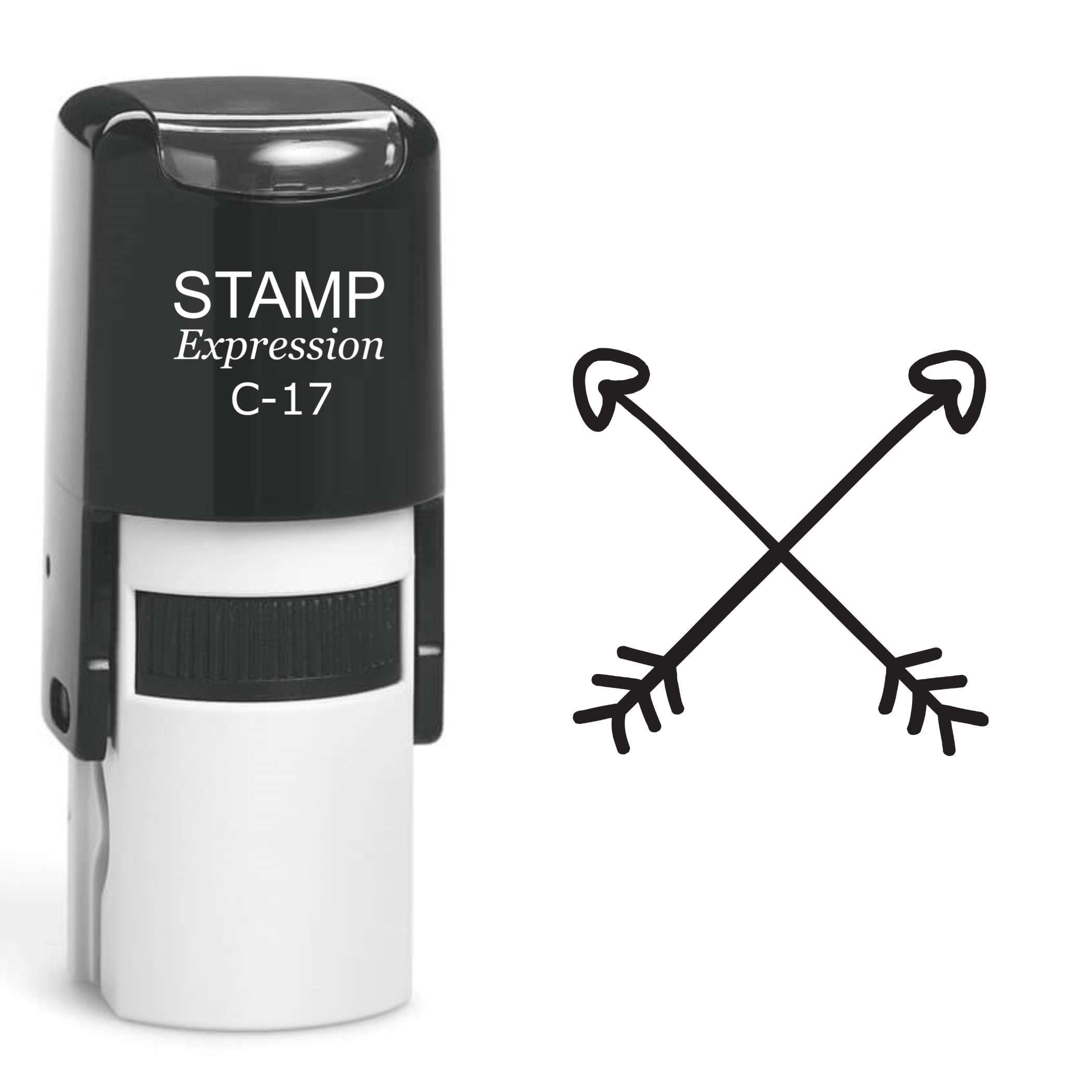 Two Arrows And Heart Self Inking Rubber Stamp (SH-61039)