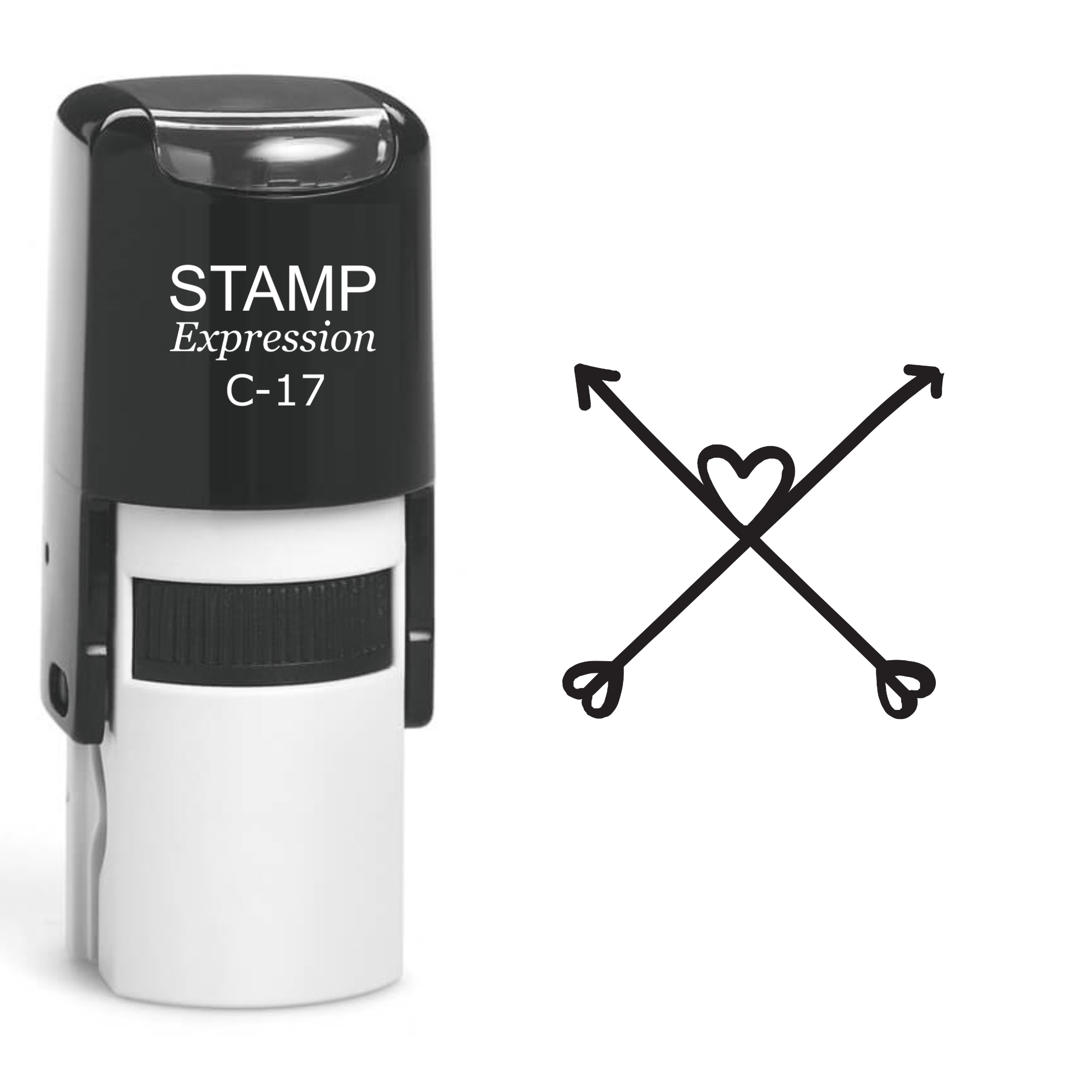 Two Arrows And Heart Self Inking Rubber Stamp (SH-61040)