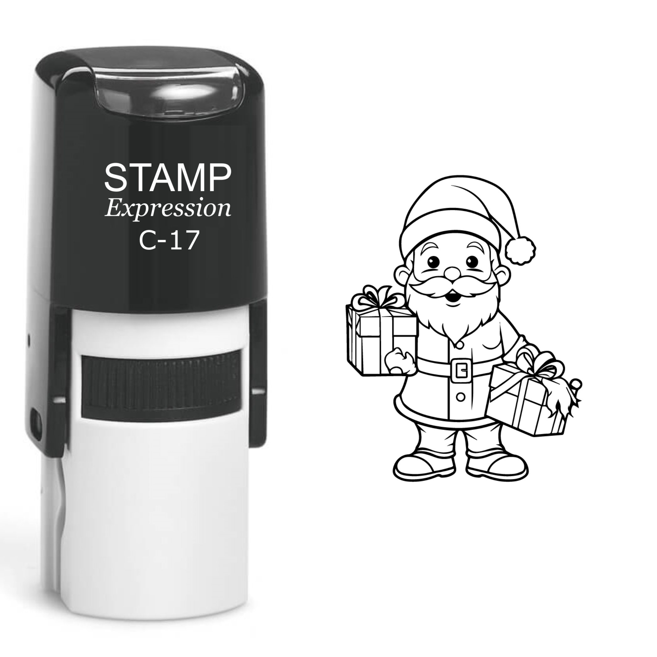 Santa With Christmas Presents Self Inking Rubber Stamp (SH-61070)