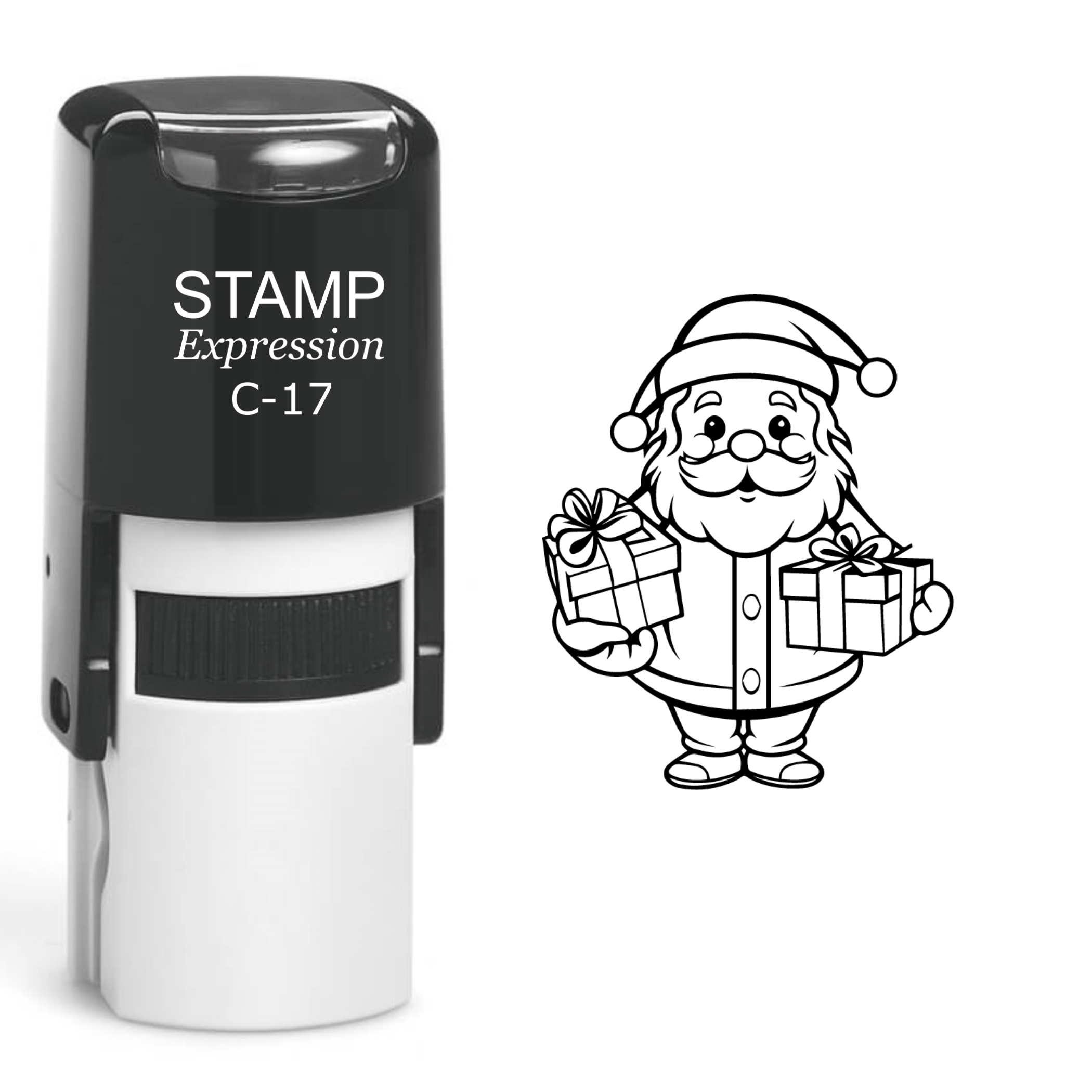 Santa With Christmas Presents Self Inking Rubber Stamp (SH-61084)