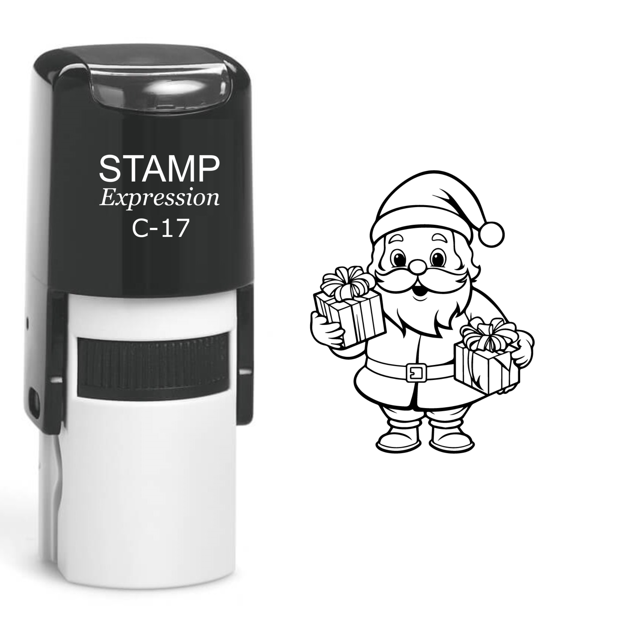 Santa With Christmas Presents Self Inking Rubber Stamp (SH-61097)
