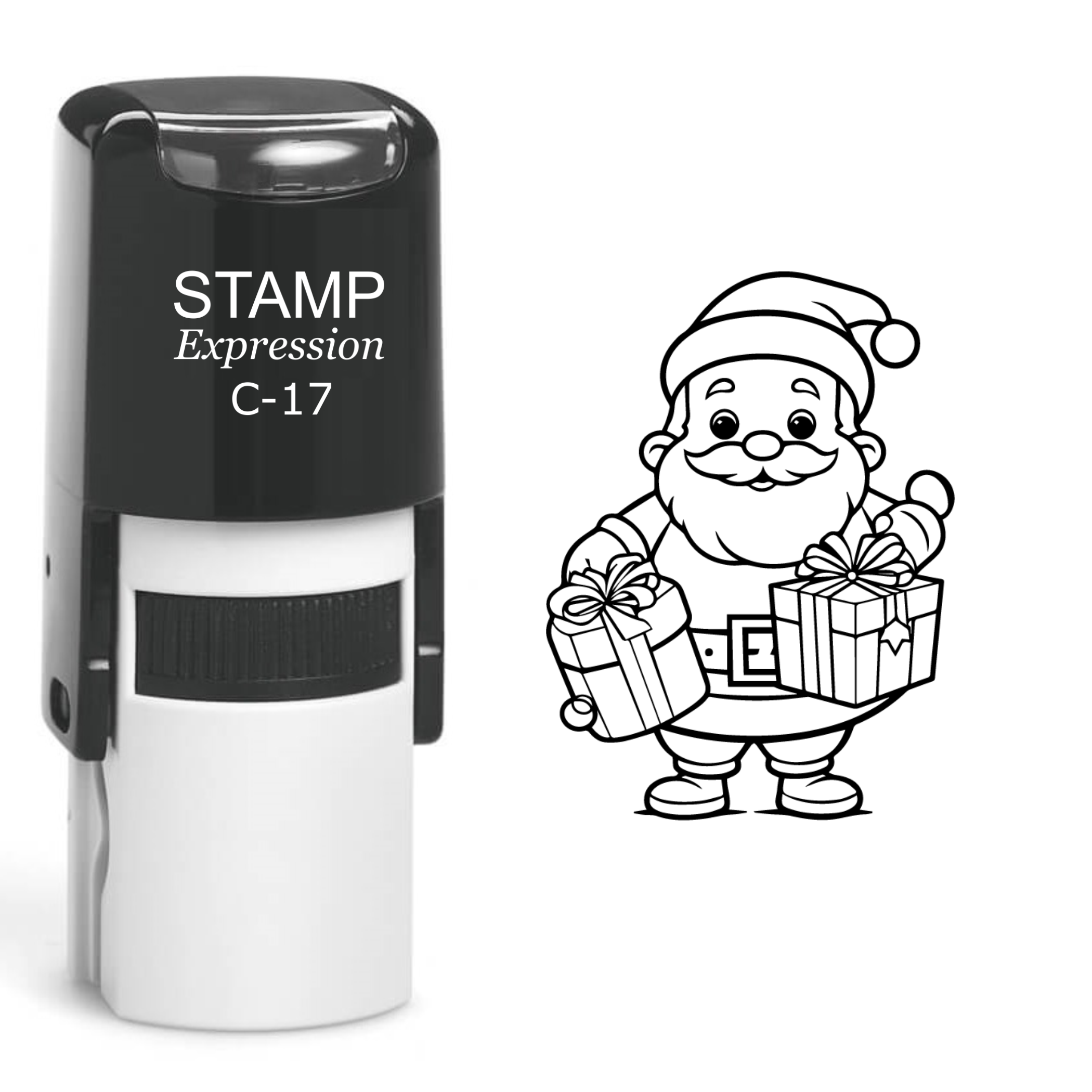 Santa With Christmas Presents Self Inking Rubber Stamp (SH-61106)
