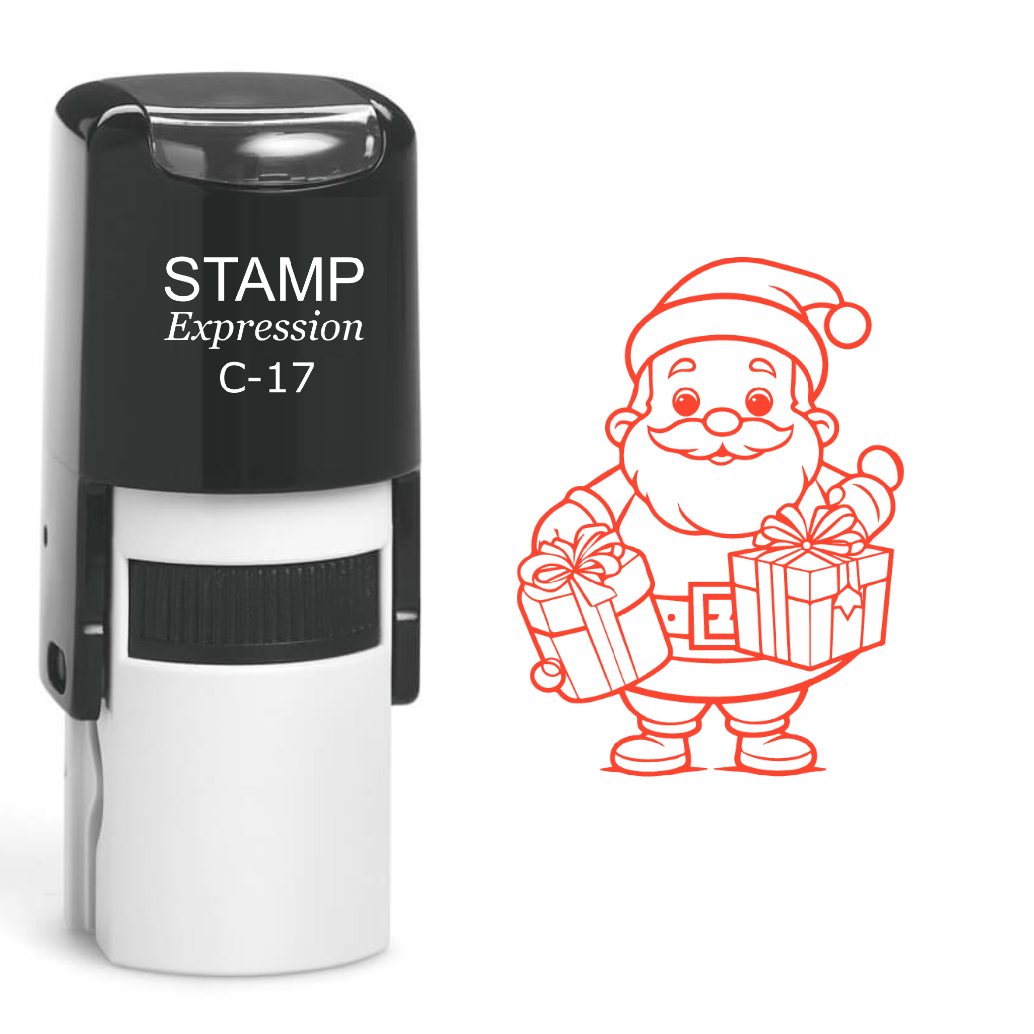 Santa With Christmas Presents Self Inking Rubber Stamp (SH-61107)