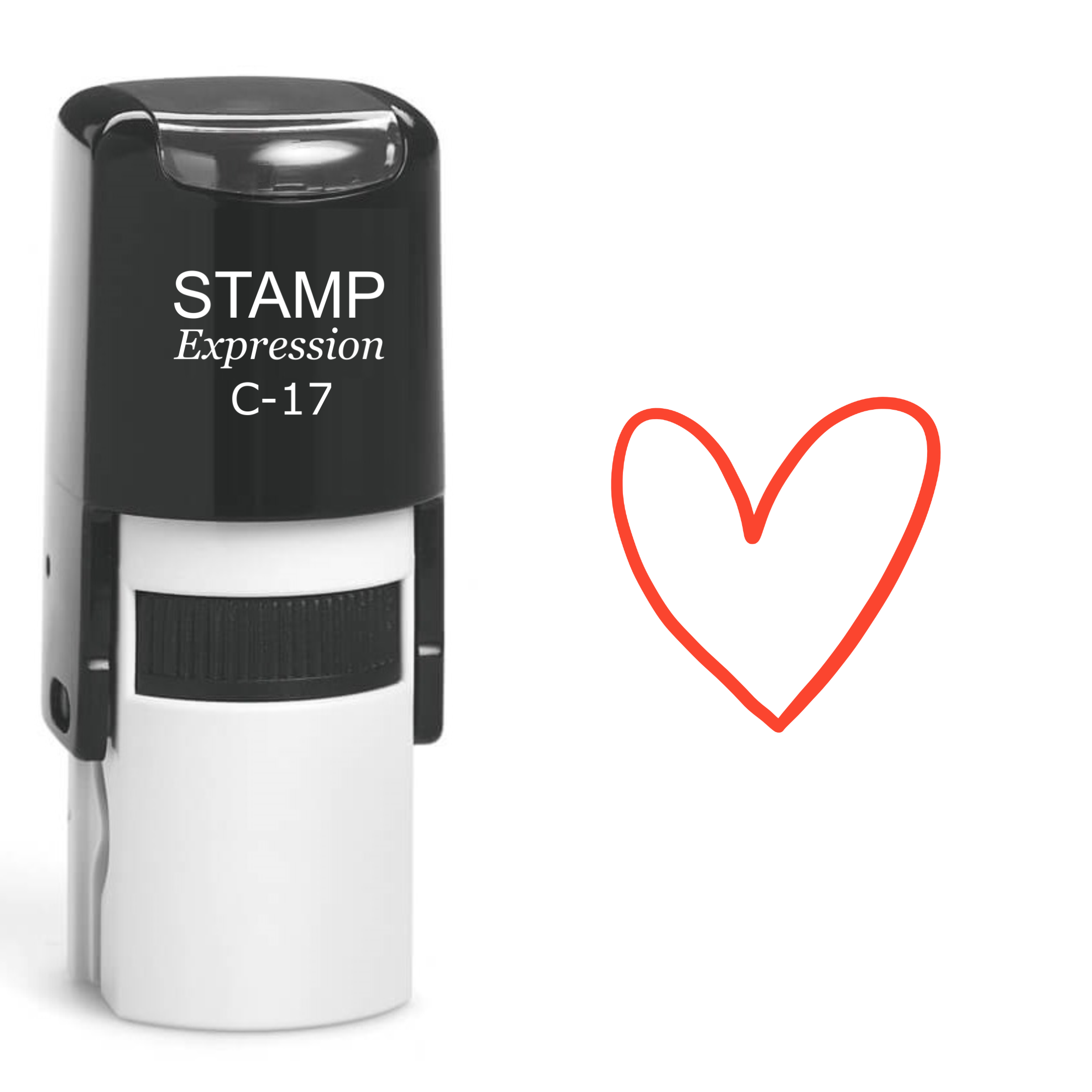 Heart Outline Self Inking Rubber Stamp (SH-61138)