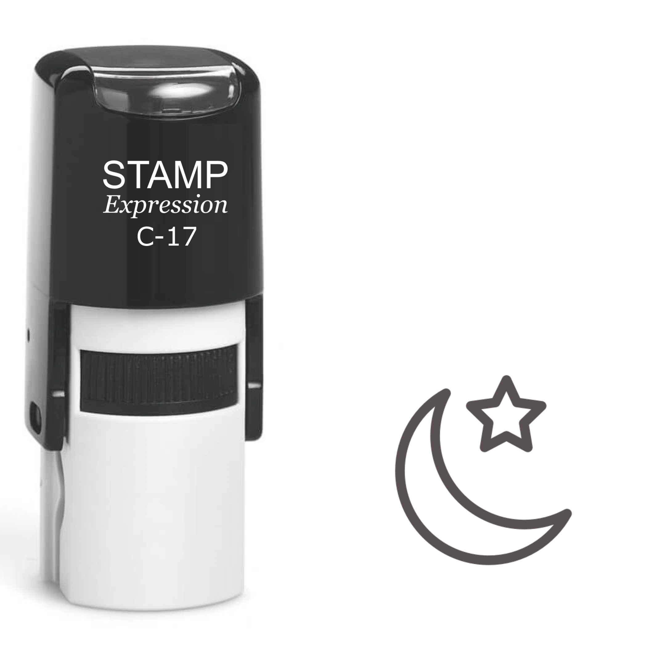 Moon And Star Self Inking Rubber Stamp (SH-61154)