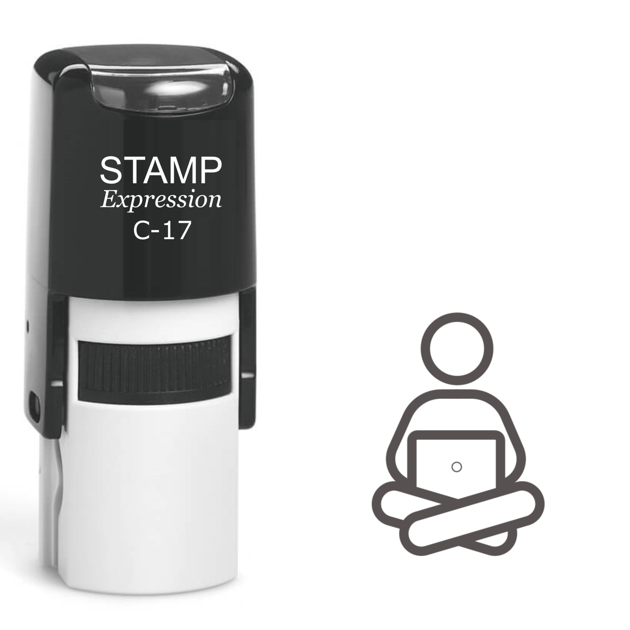 Person Typing on Laptop Self Inking Rubber Stamp (SH-61171)