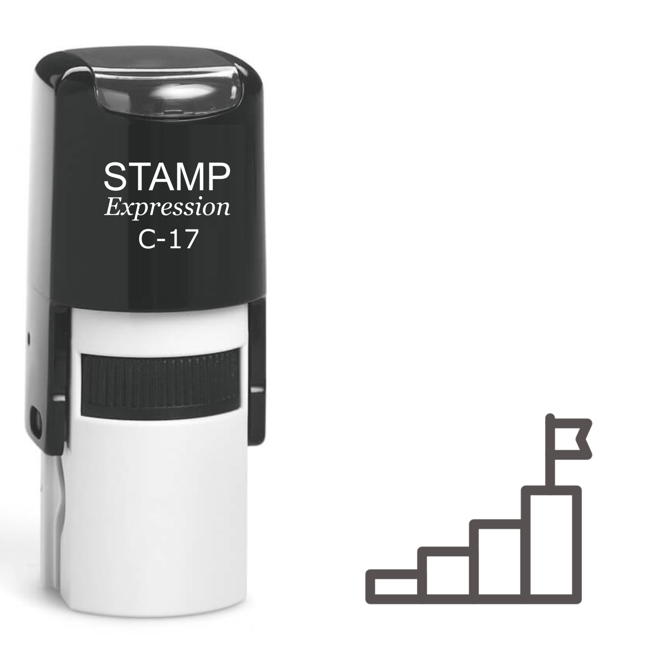Olympic Pedistal With a Flag Self Inking Rubber Stamp (SH-61176)