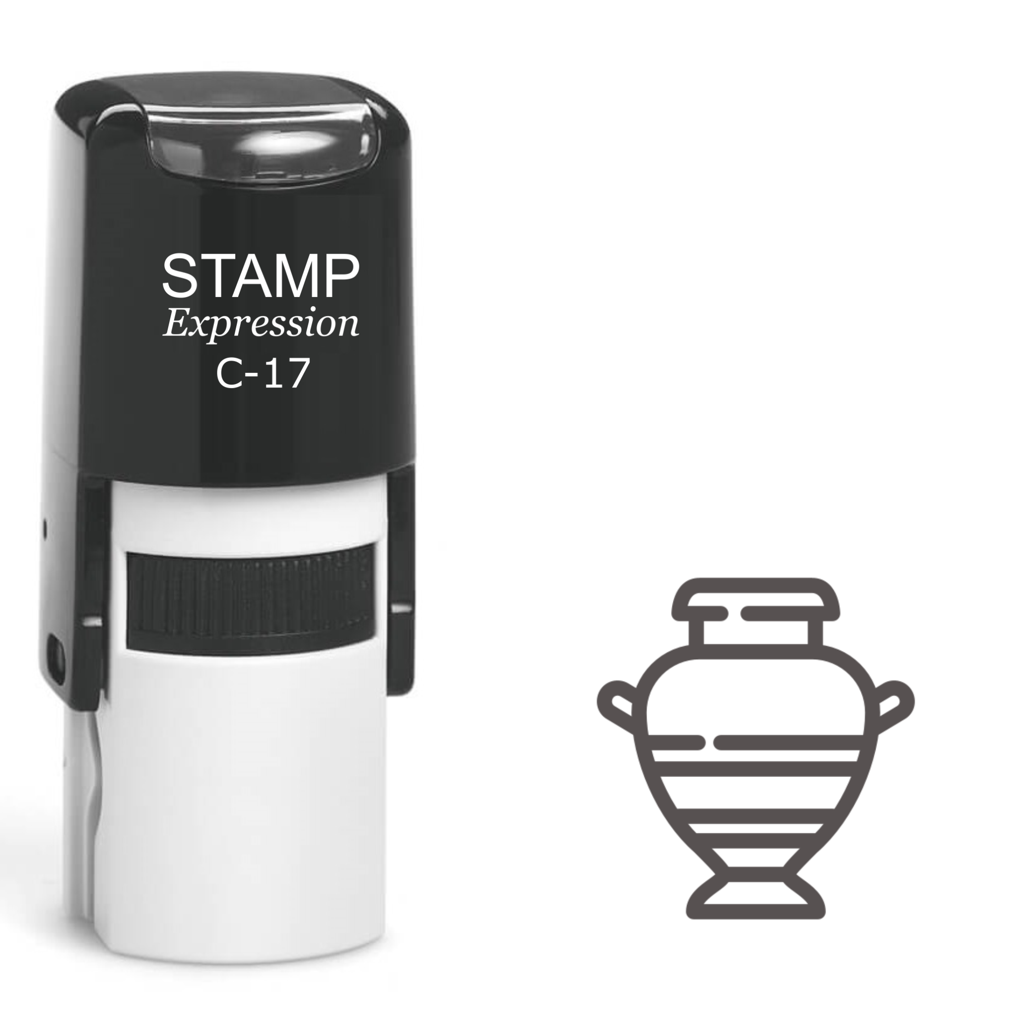 Clay Jar Self Inking Rubber Stamp (SH-61195)