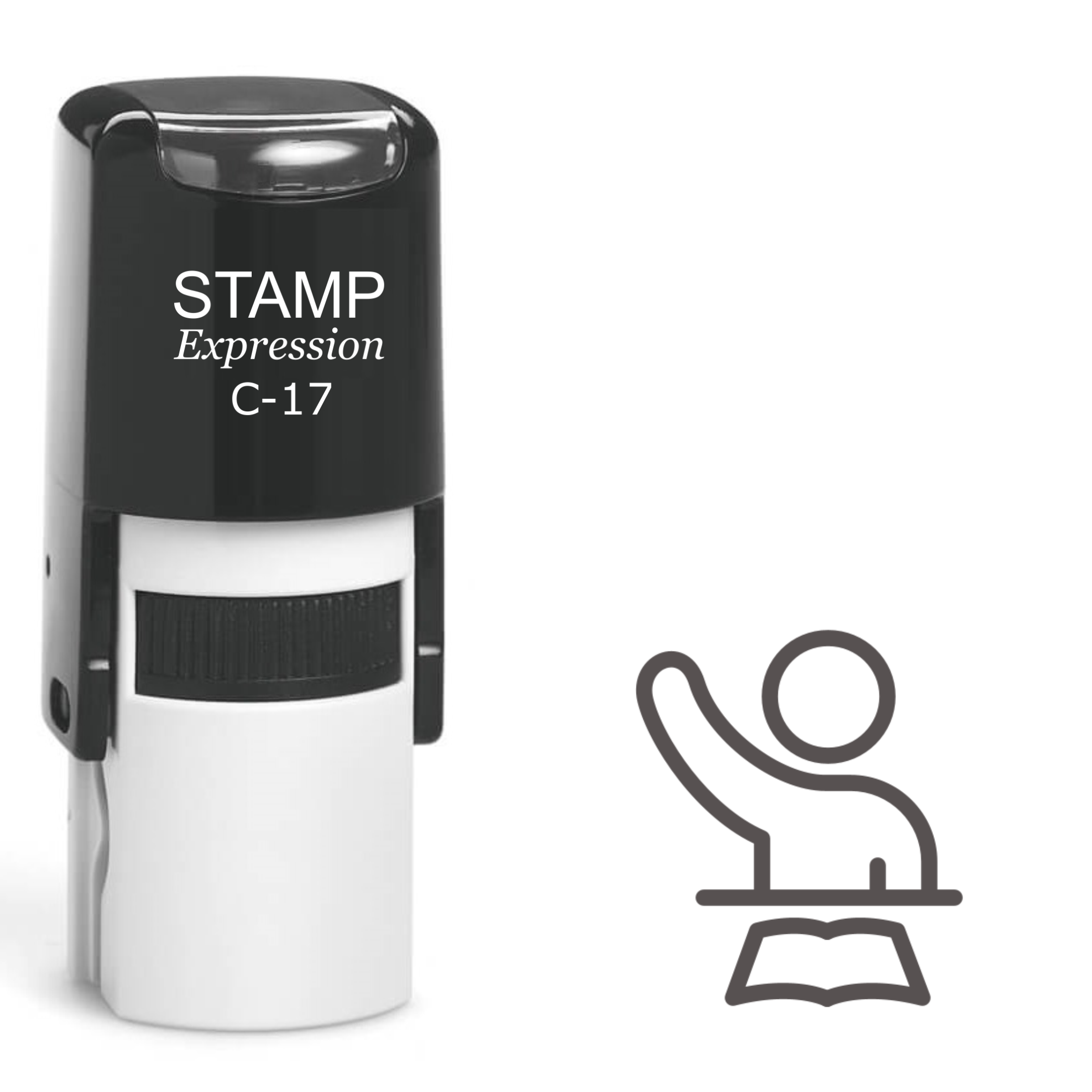 Person Raising His Hand in Class Self Inking Rubber Stamp (SH-61205)