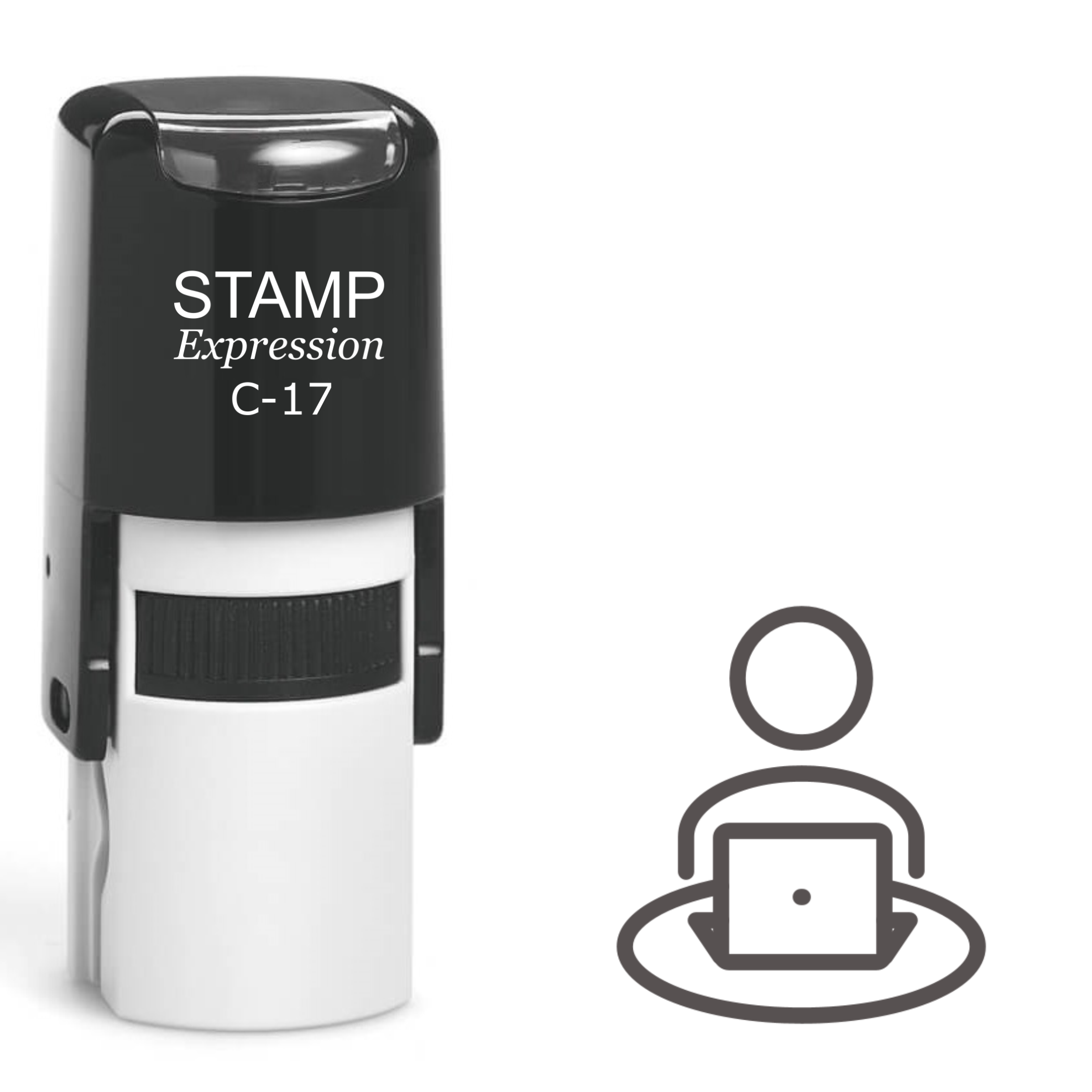 Person on the Computer Self Inking Rubber Stamp (SH-61206)